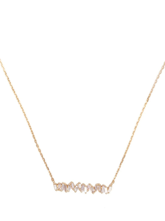 18kt yellow gold diamond bar necklace