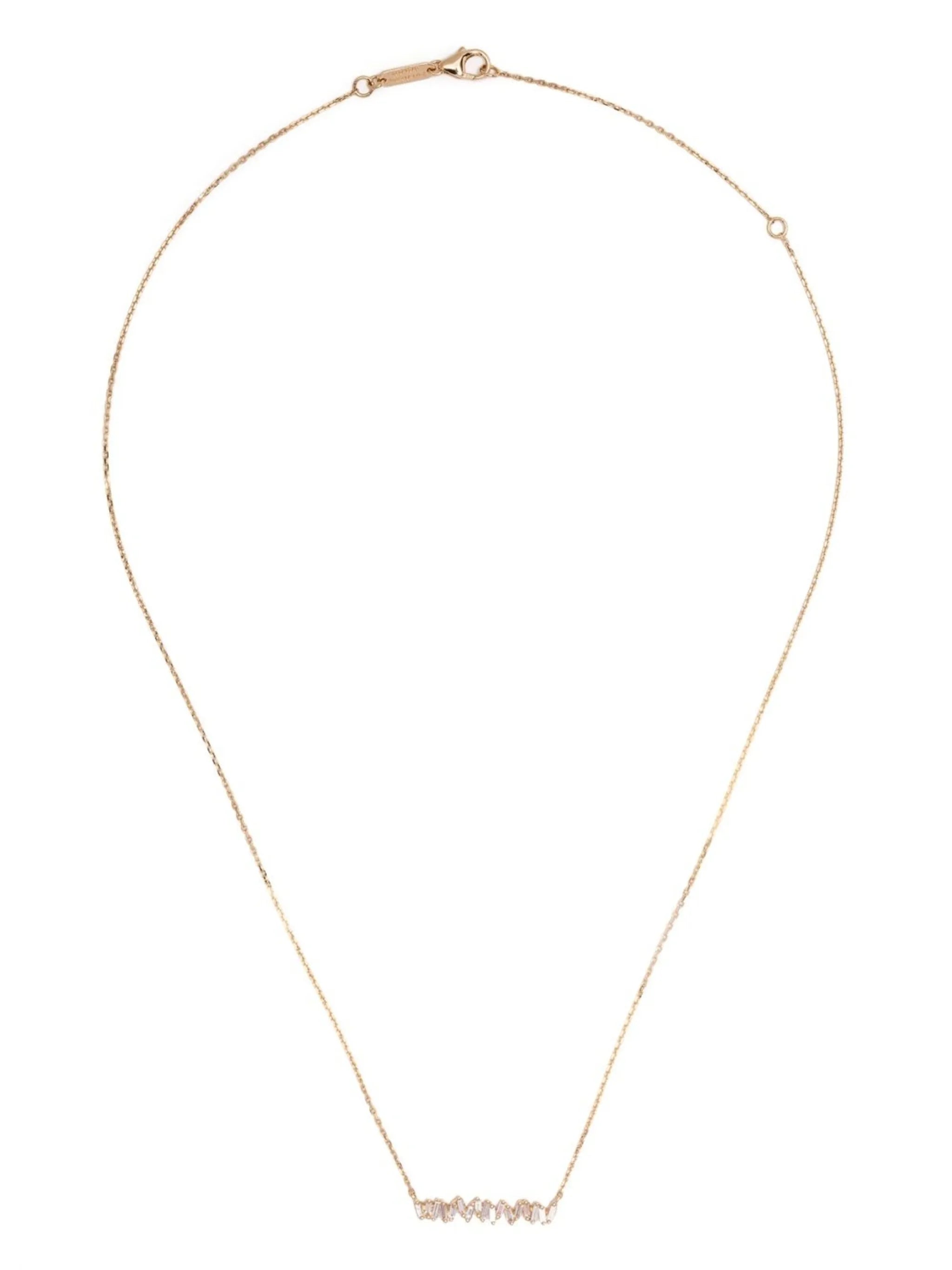 18kt yellow gold diamond bar necklace