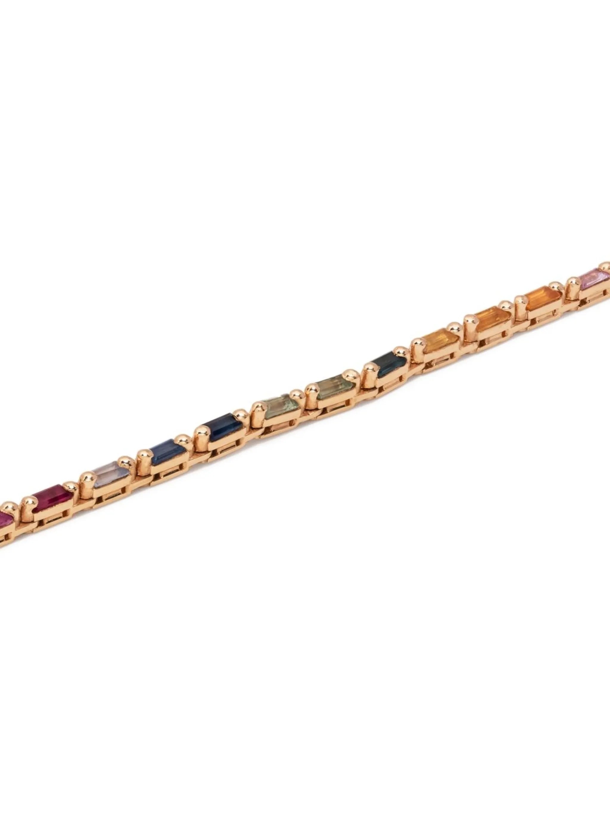 18kt rose gold sapphire tennis necklace