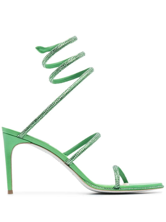 crystal-embellished strap-detail sandals