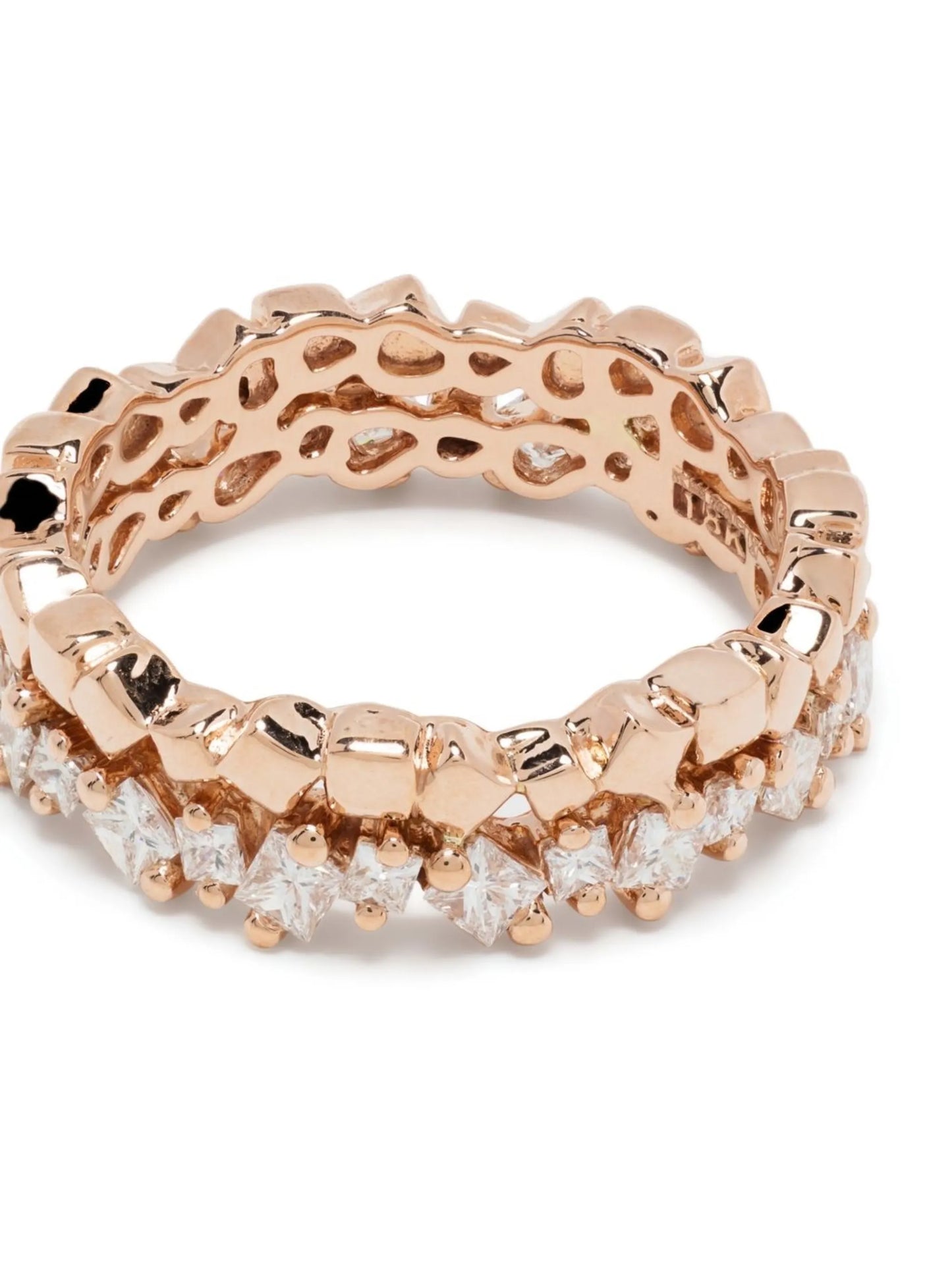 18kt rose gold diamond eternity band ring