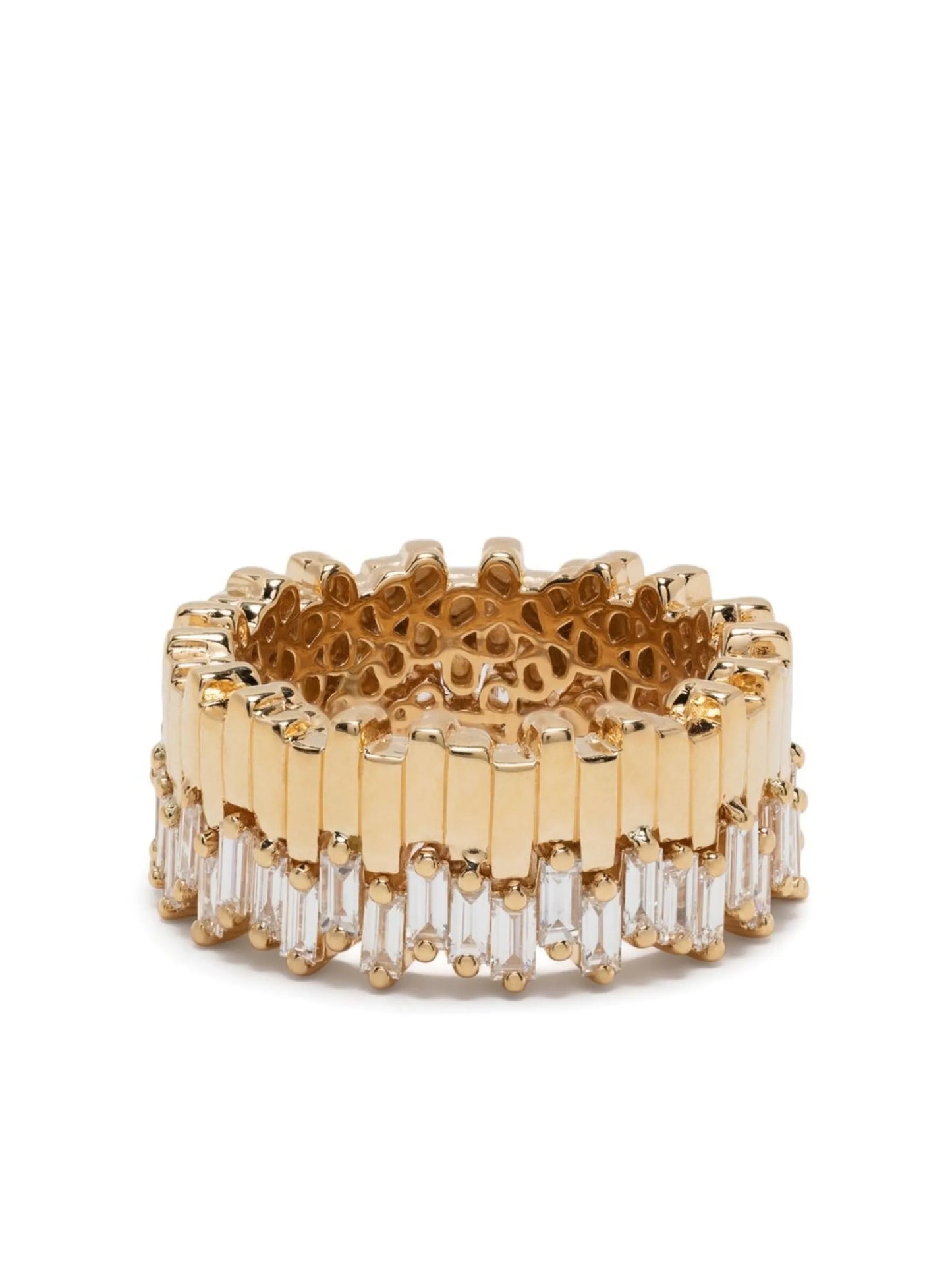 18kt yellow gold Midi Stacker diamond eternity ring