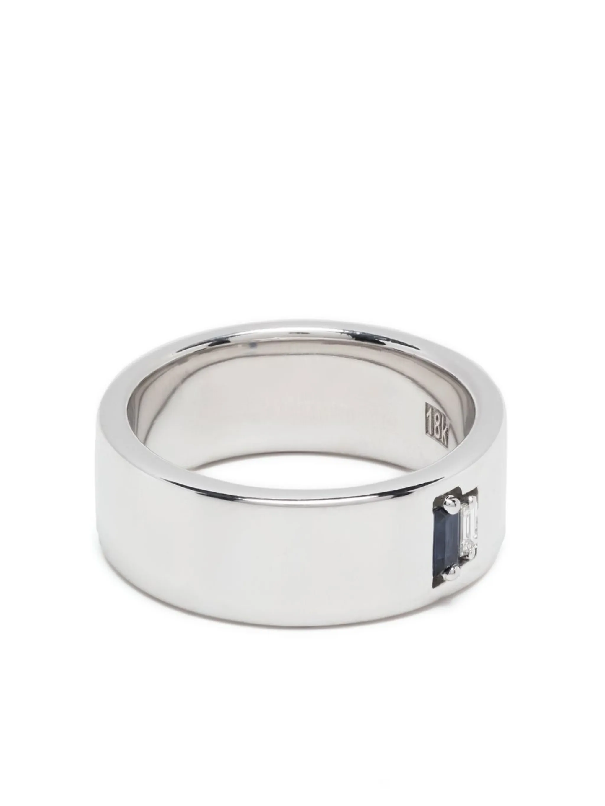 18kt white gold diamond and sapphire ring