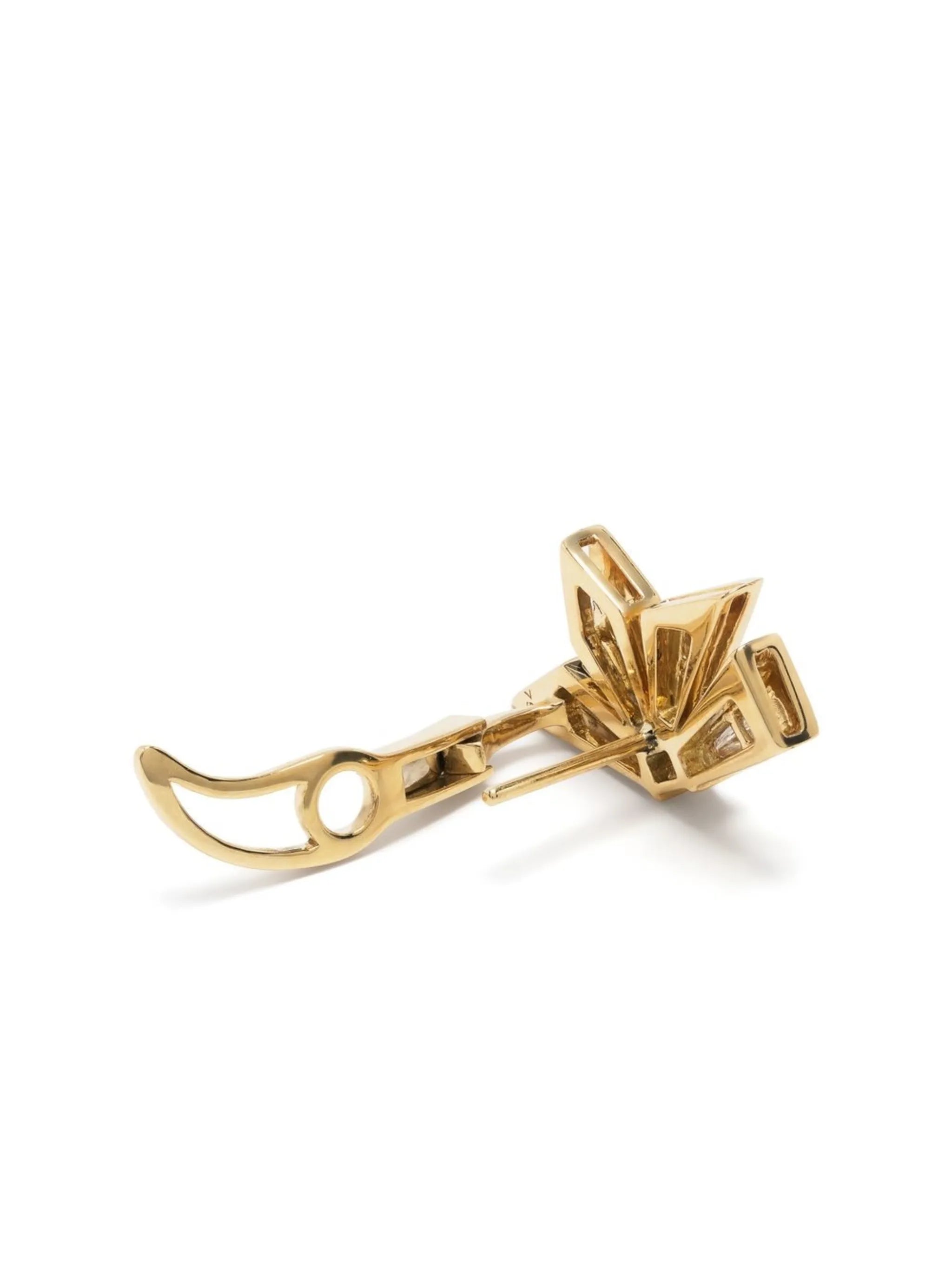 18kt yellow gold Cascade diamond earring