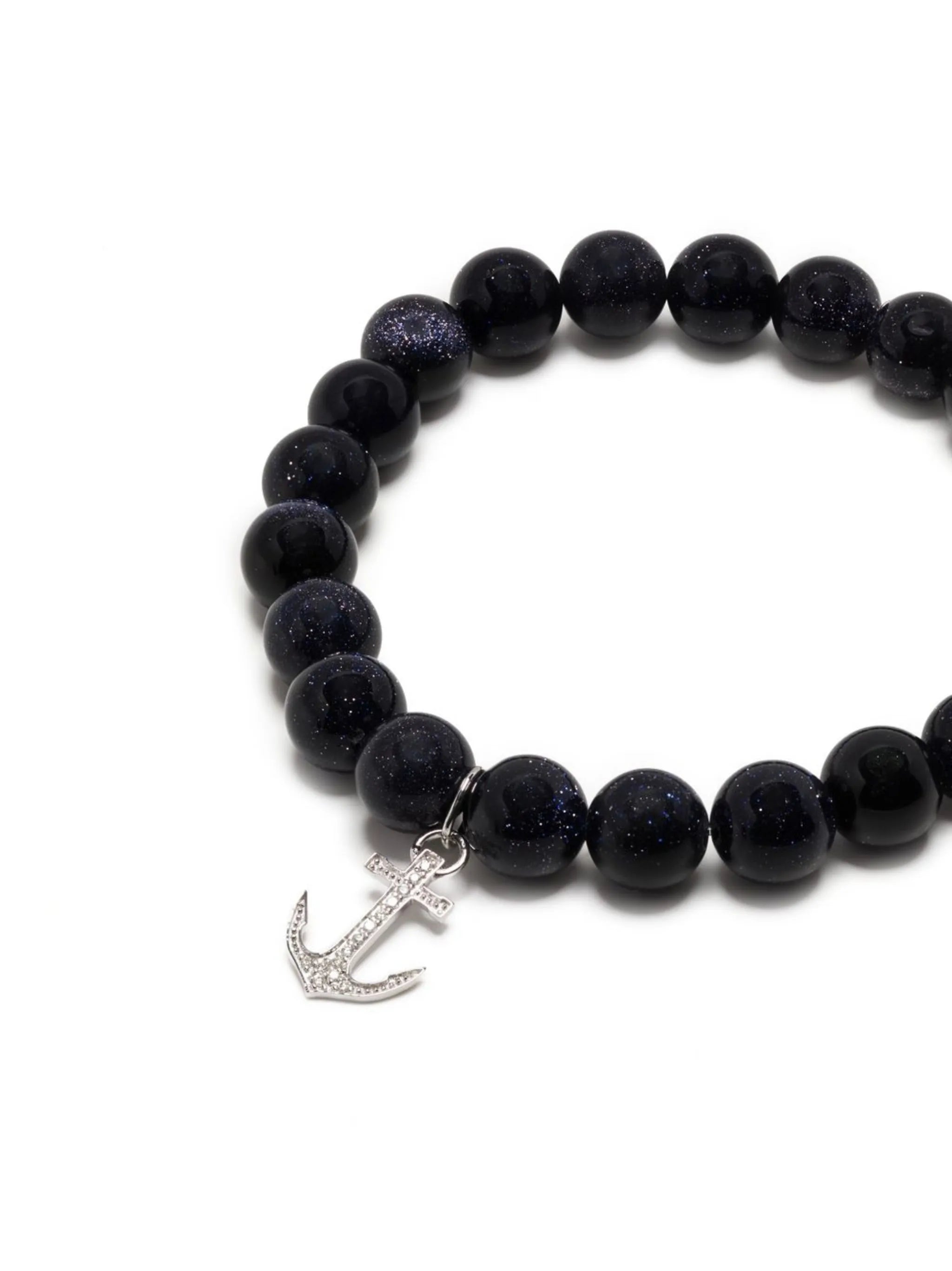 14kt white gold goldstone beaded bracelet