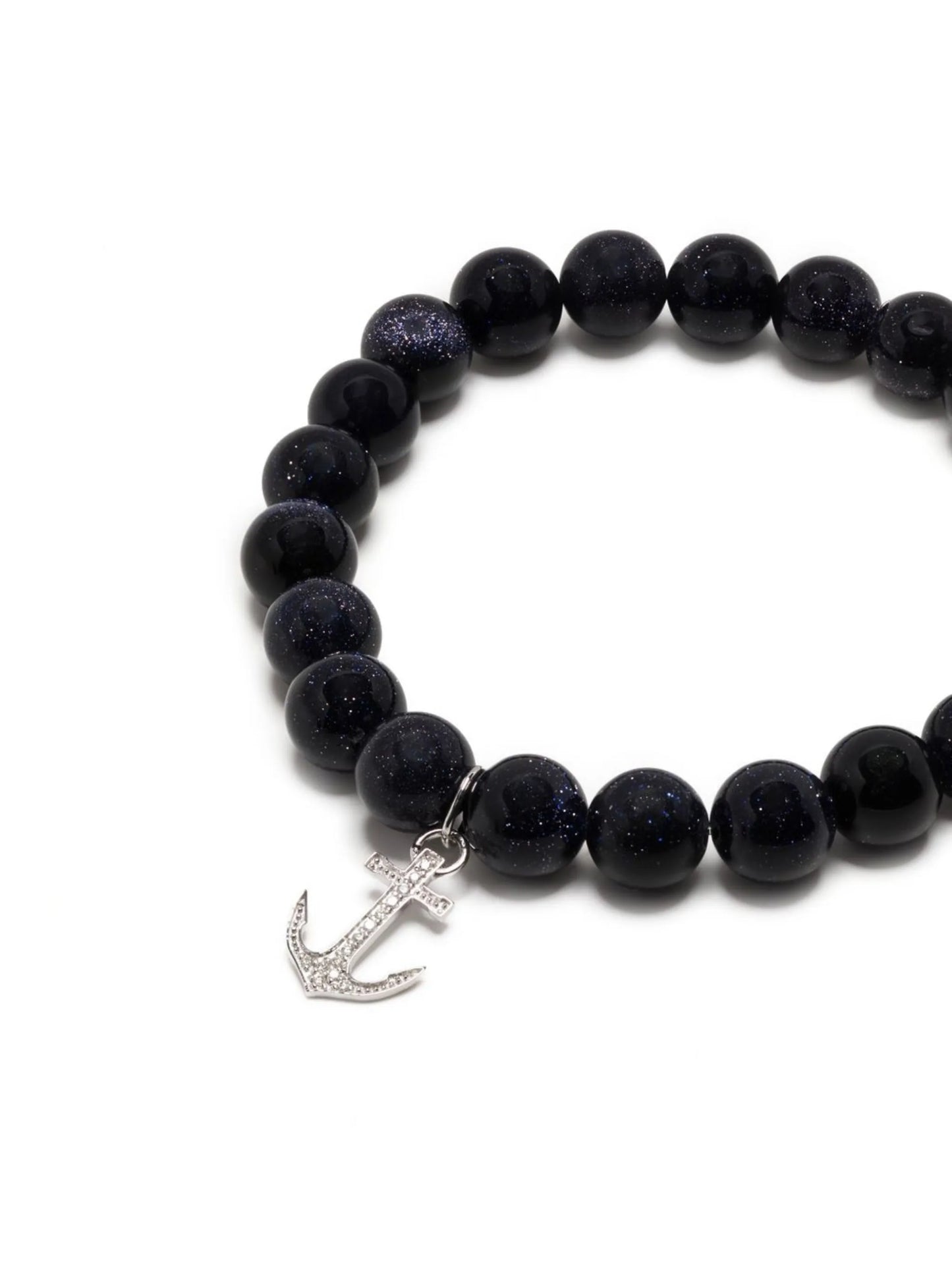 14kt white gold goldstone beaded bracelet