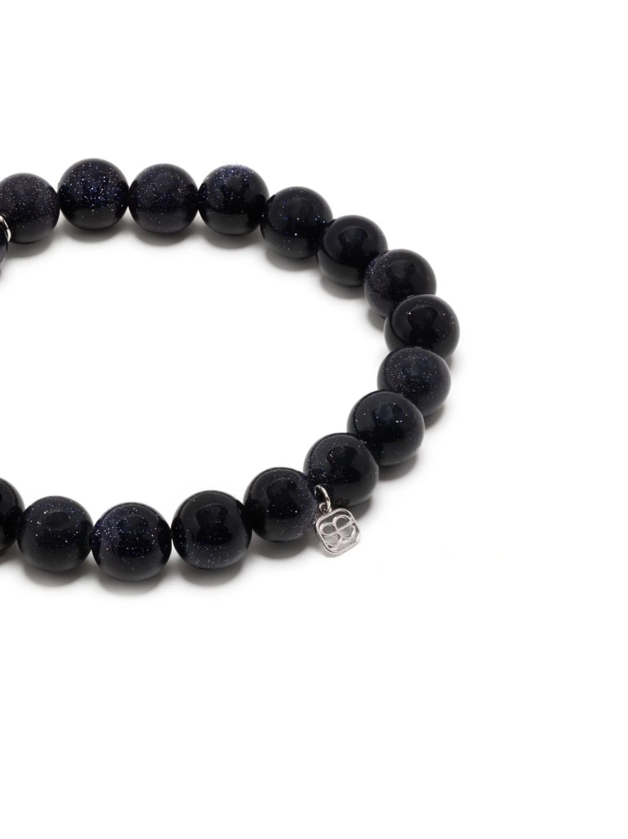 14kt white gold goldstone beaded bracelet