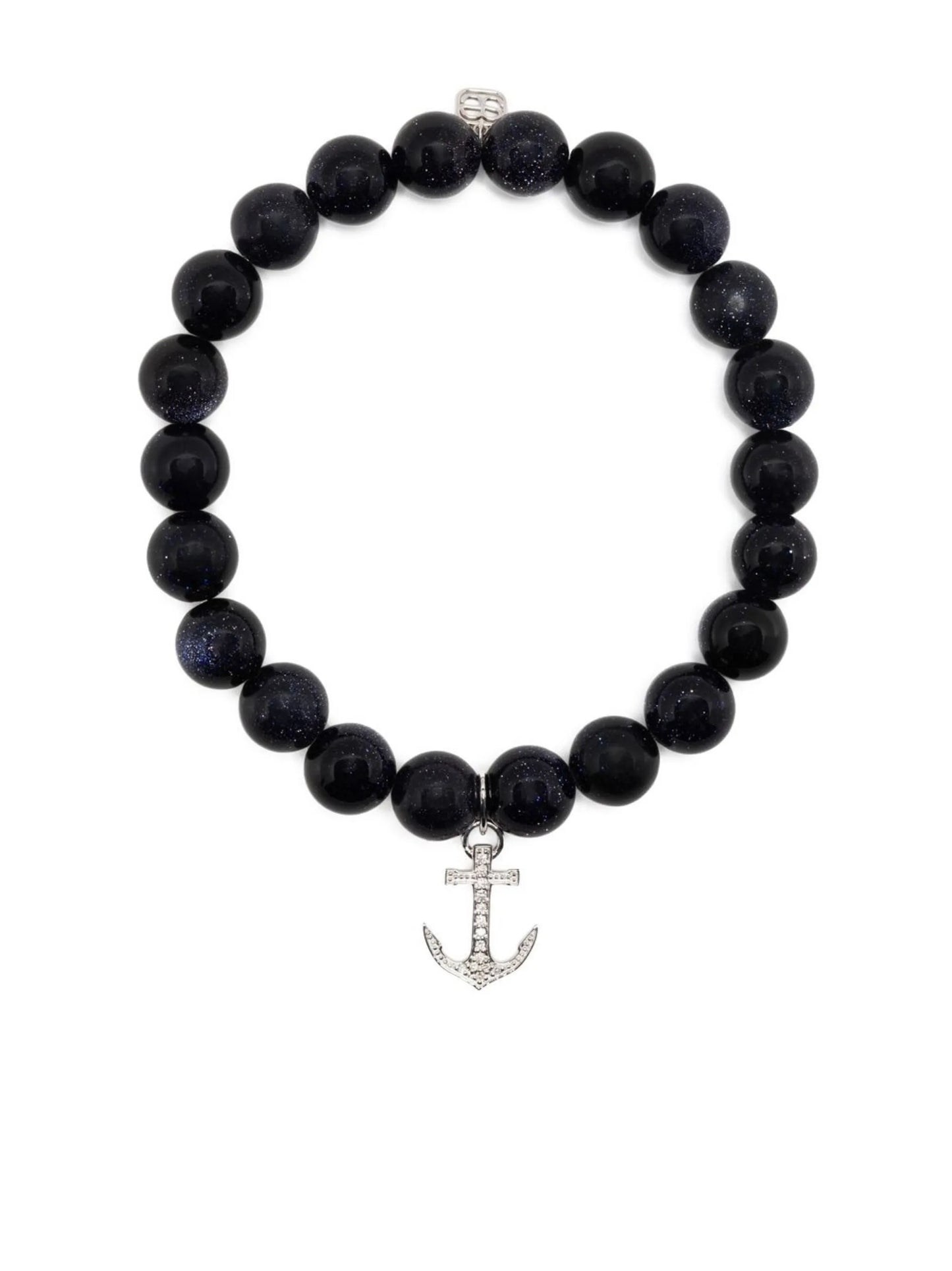 14kt white gold goldstone beaded bracelet