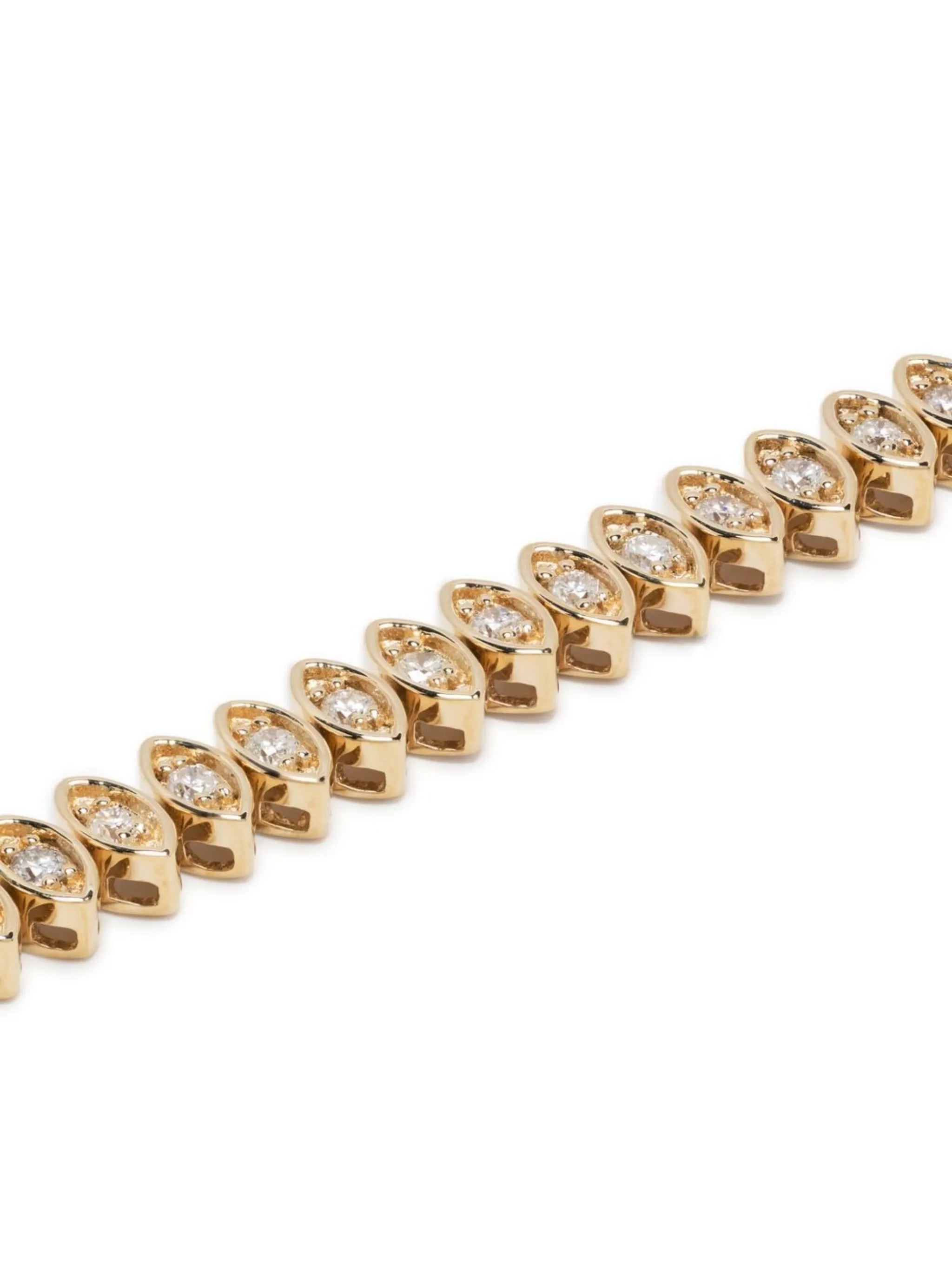 14kt yellow gold Evil Eye diamond tennis bracelet
