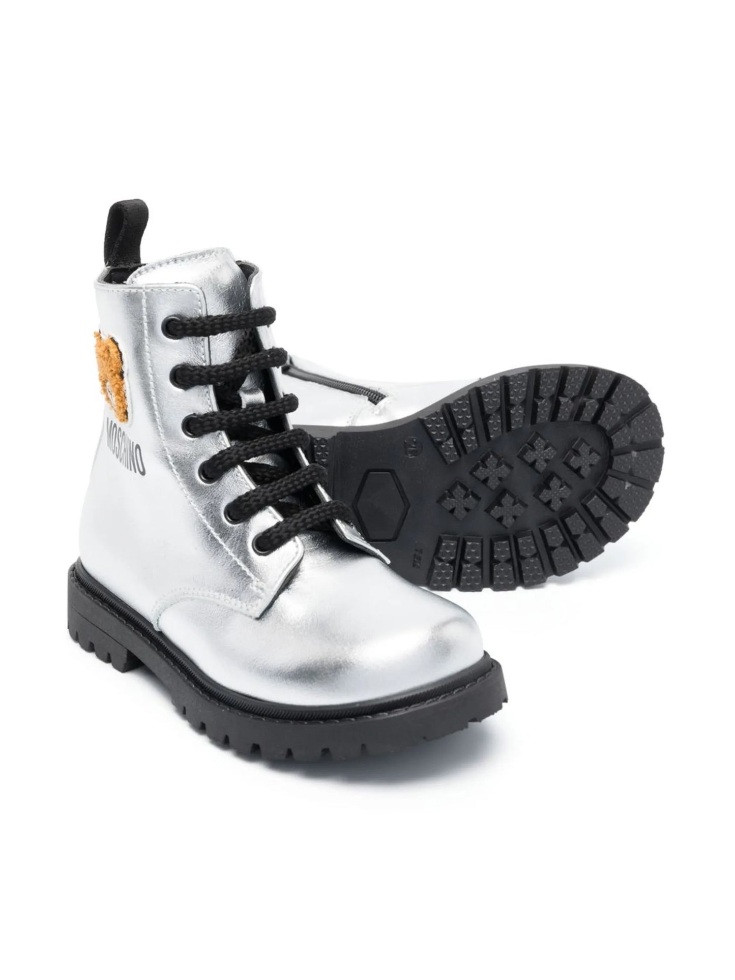 metallic-effect ankle boots