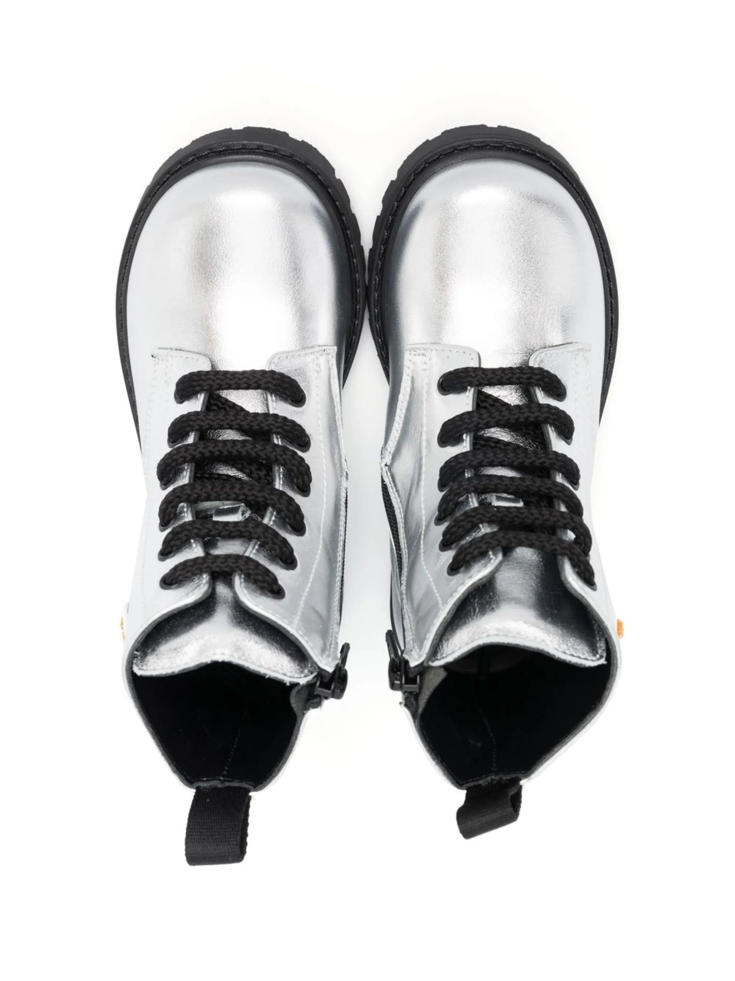 metallic-effect ankle boots