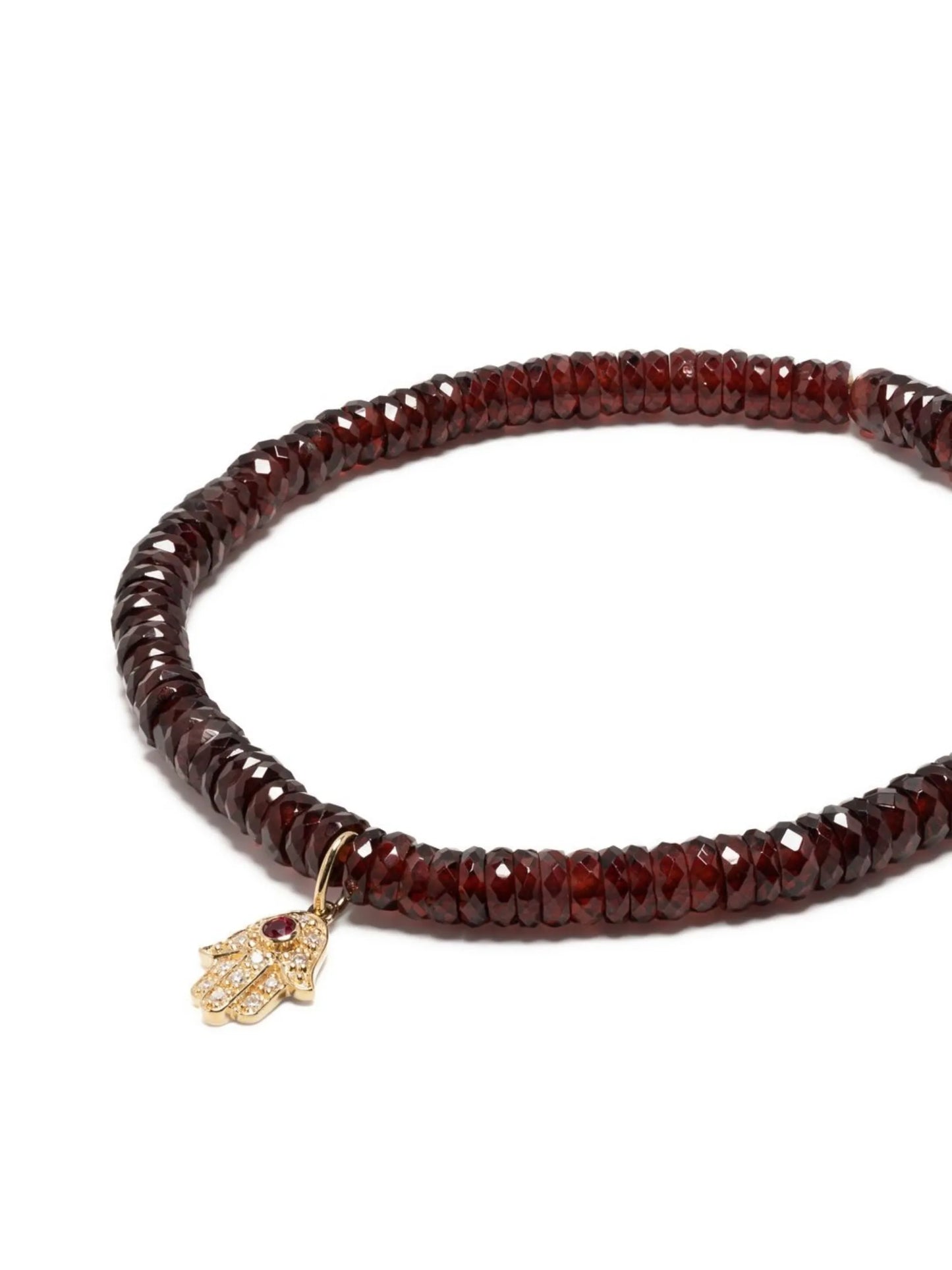 14kt yellow gold garnet beaded bracelet