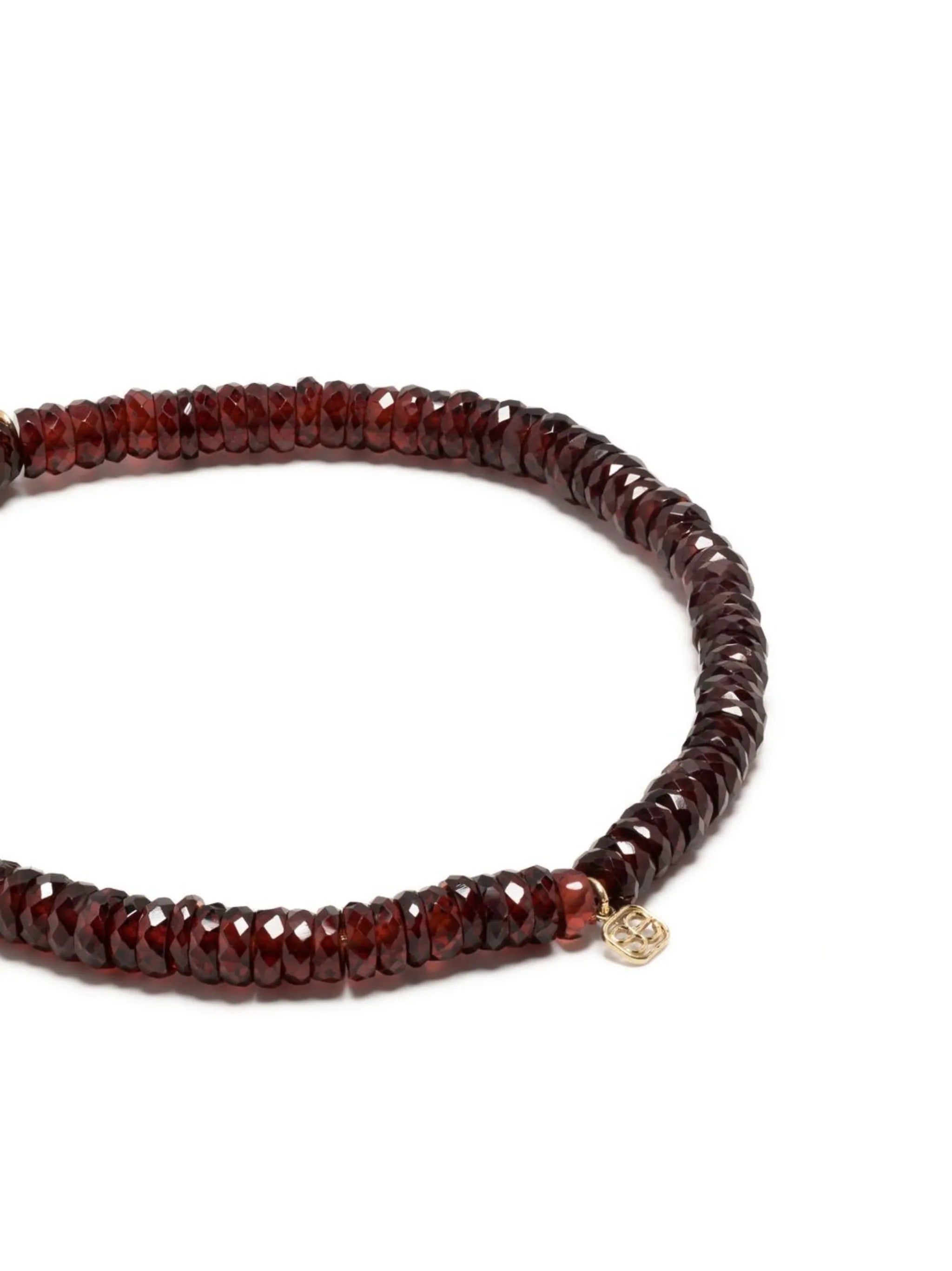14kt yellow gold garnet beaded bracelet