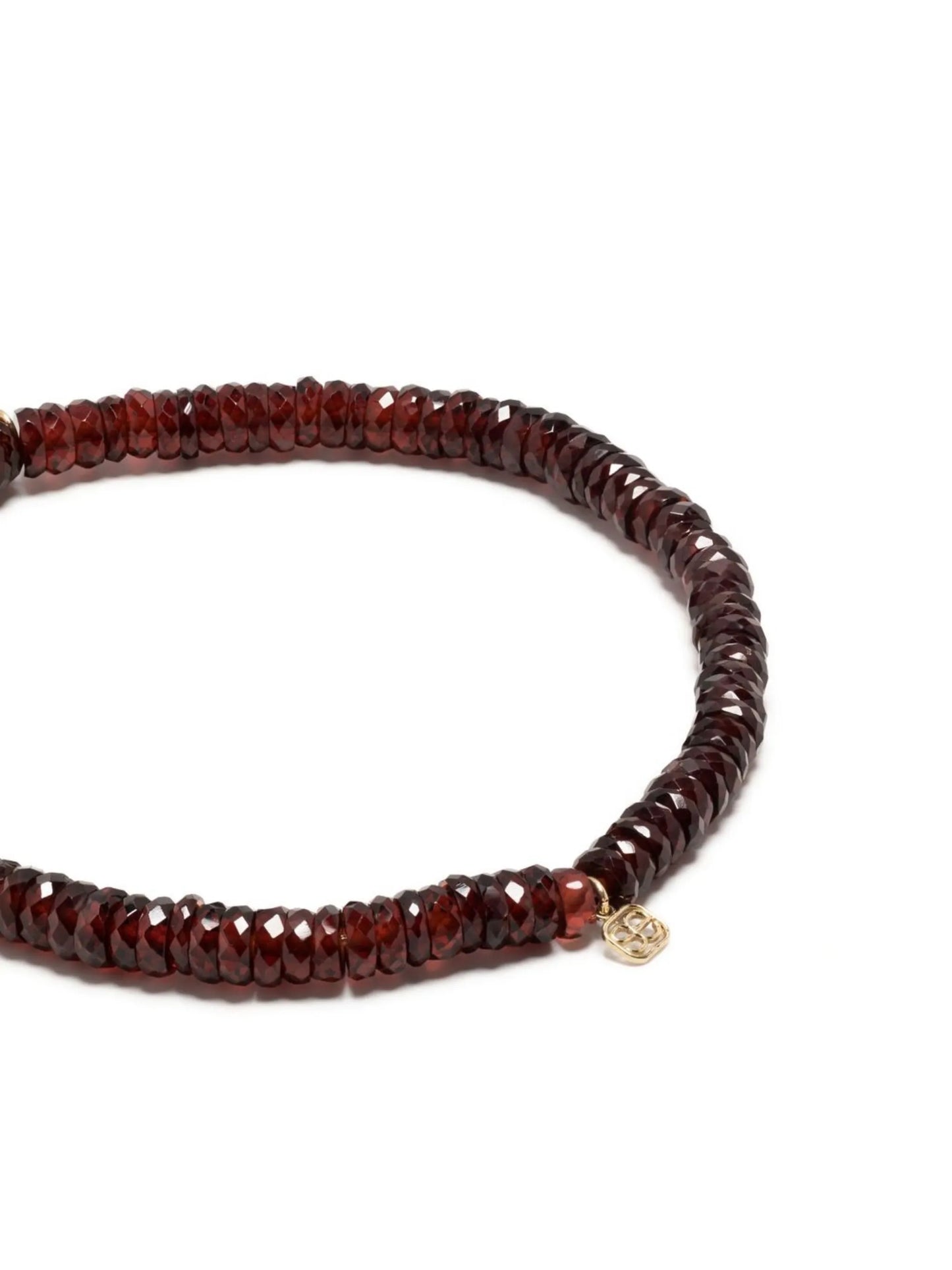 14kt yellow gold garnet beaded bracelet