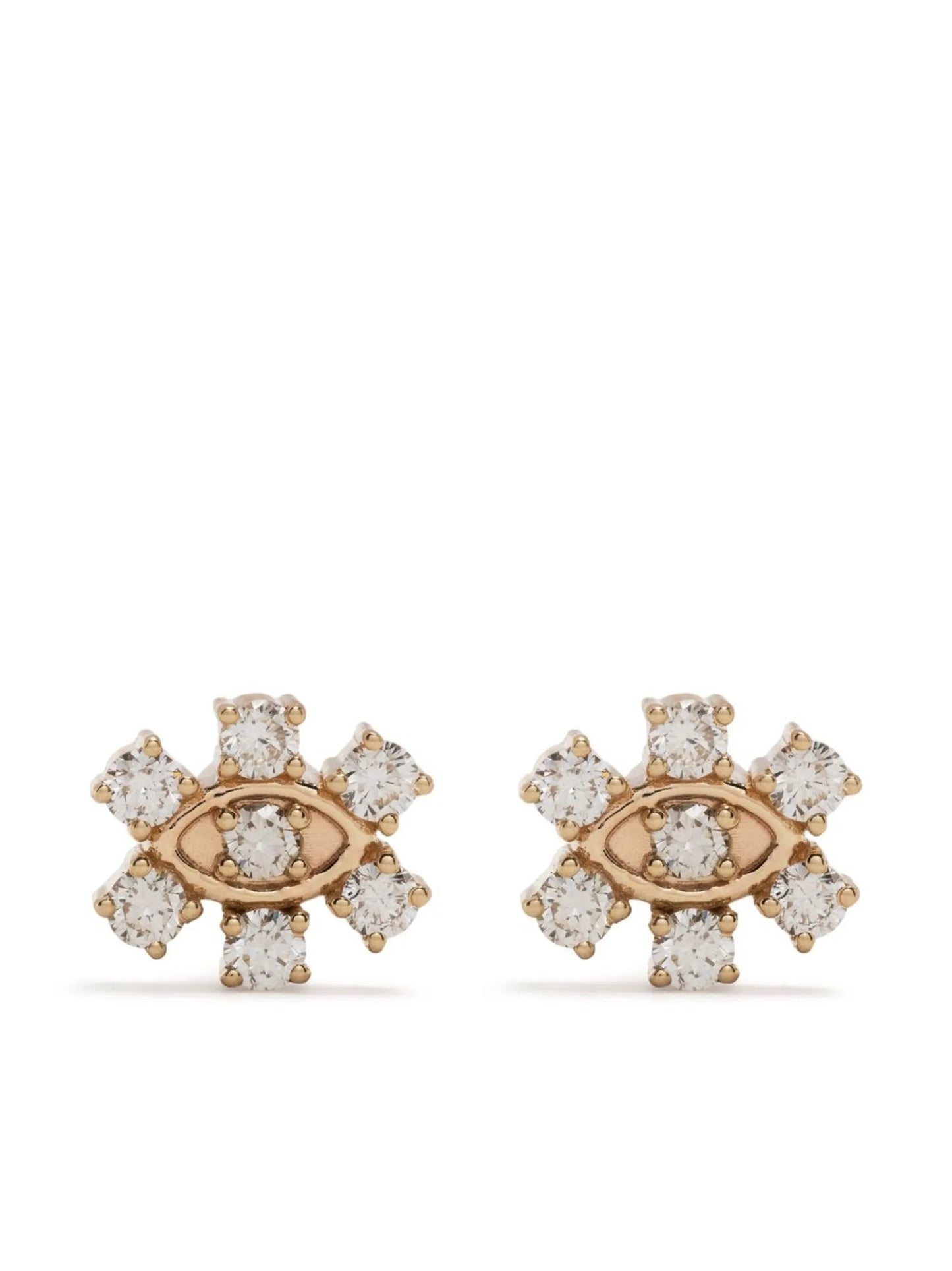 14kt yellow gold diamond stud earrings