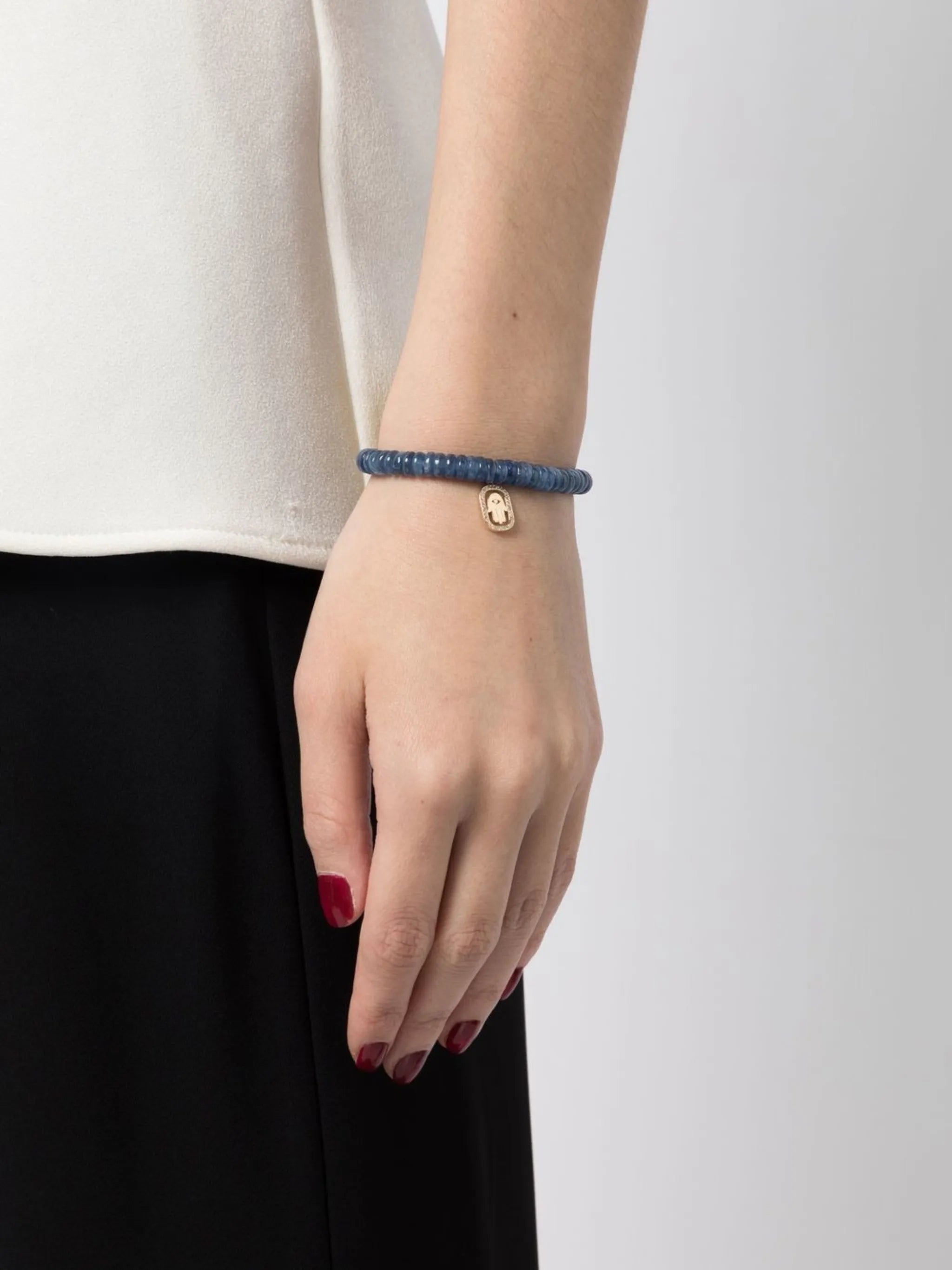 14kt yellow gold kyanite beaded bracelet