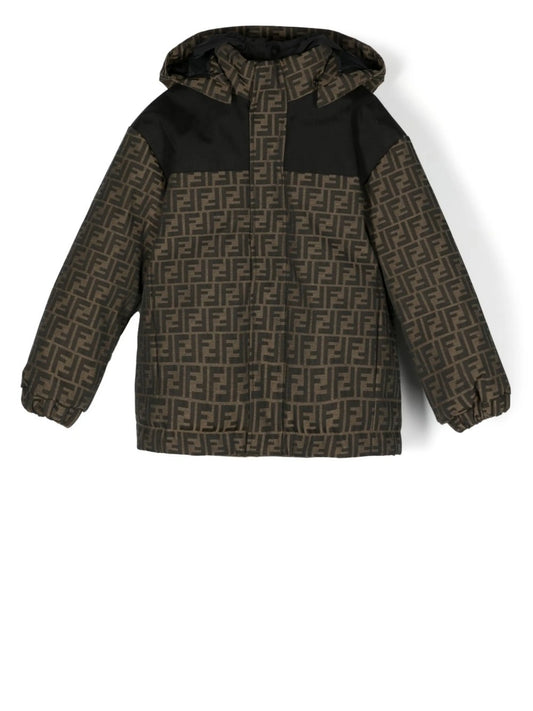 FF logo-jacquard ski jacket