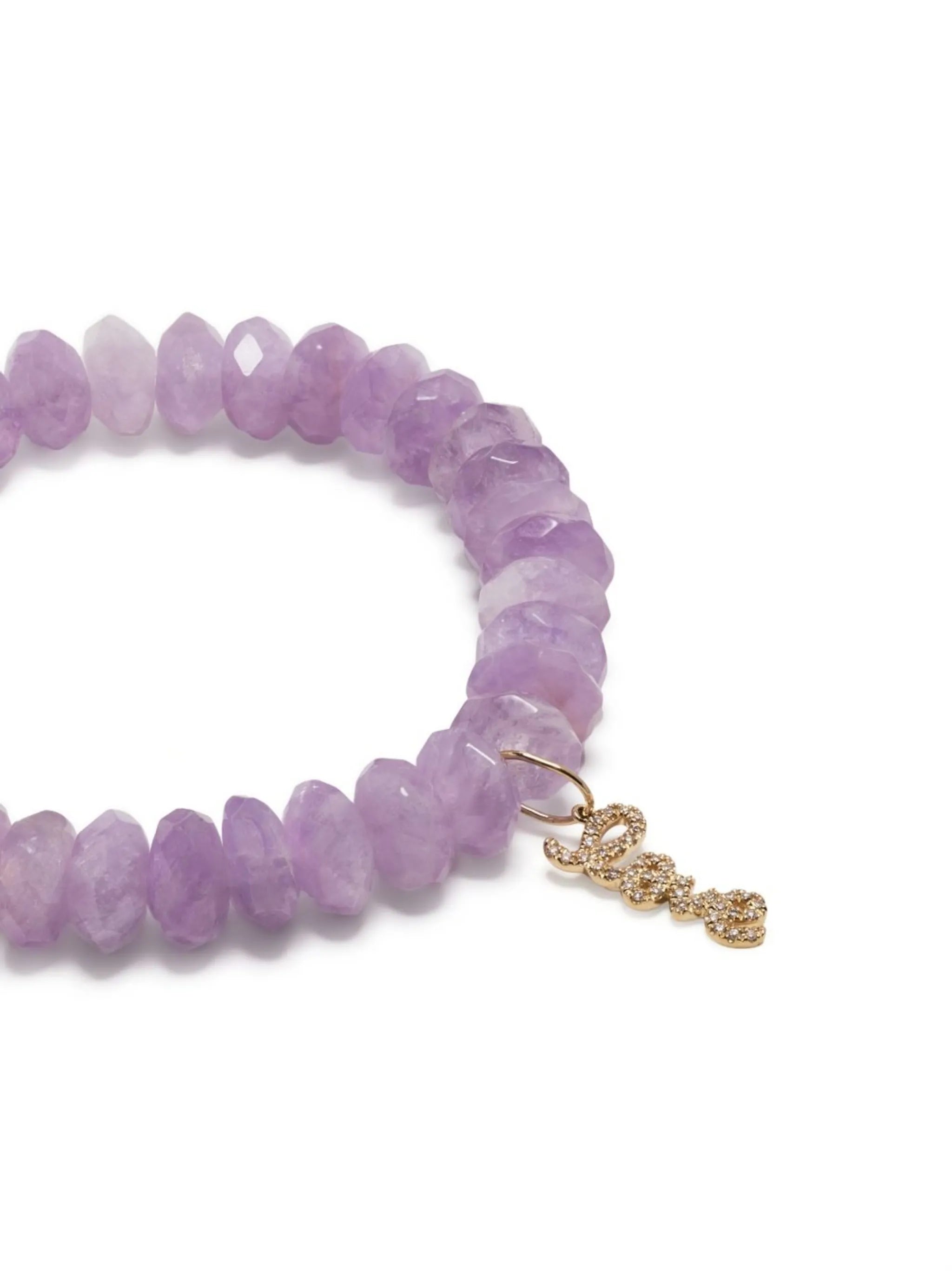14kt yellow gold amethyst beaded bracelet