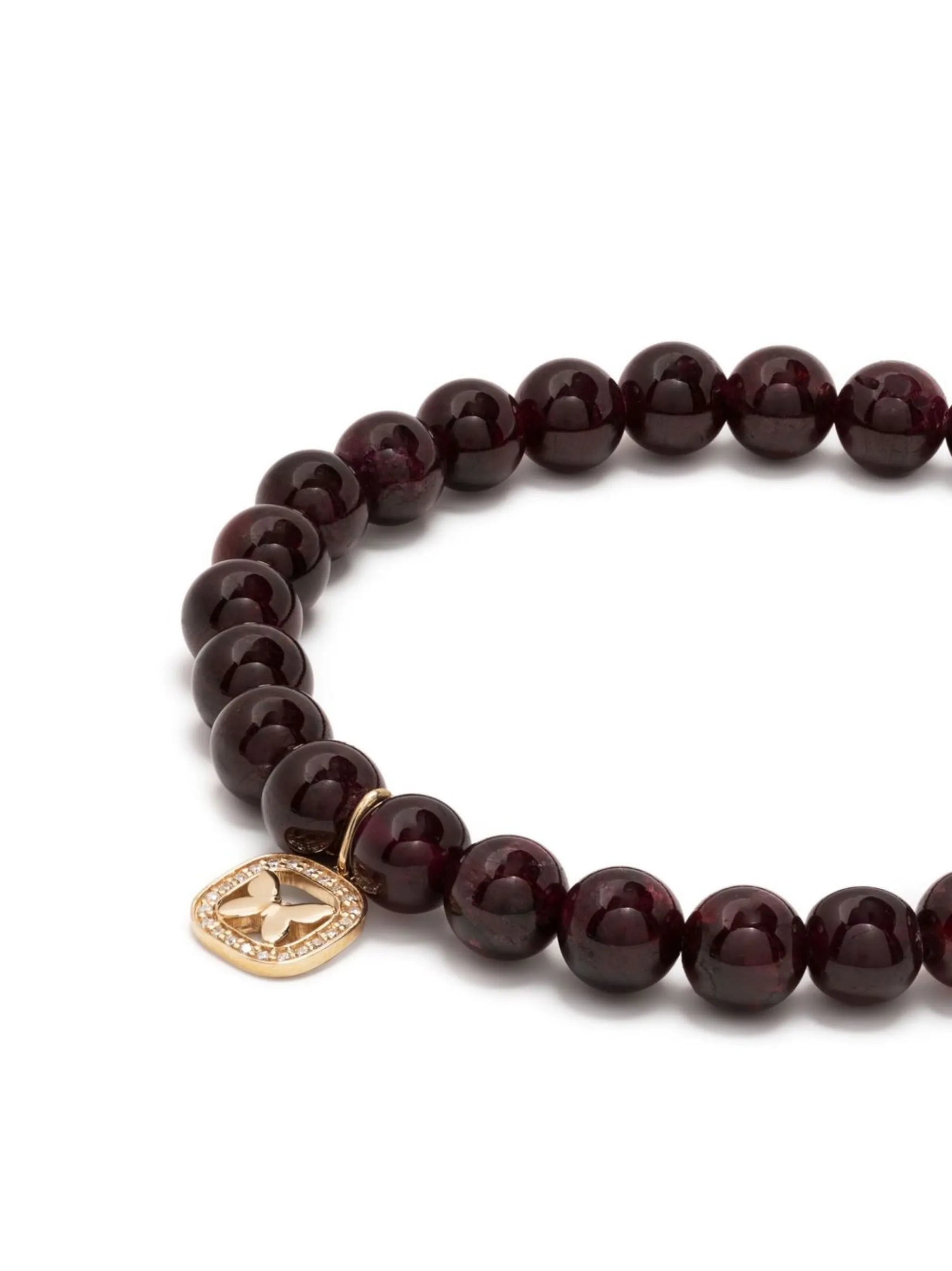 14kt yellow gold ruby beaded bracelet