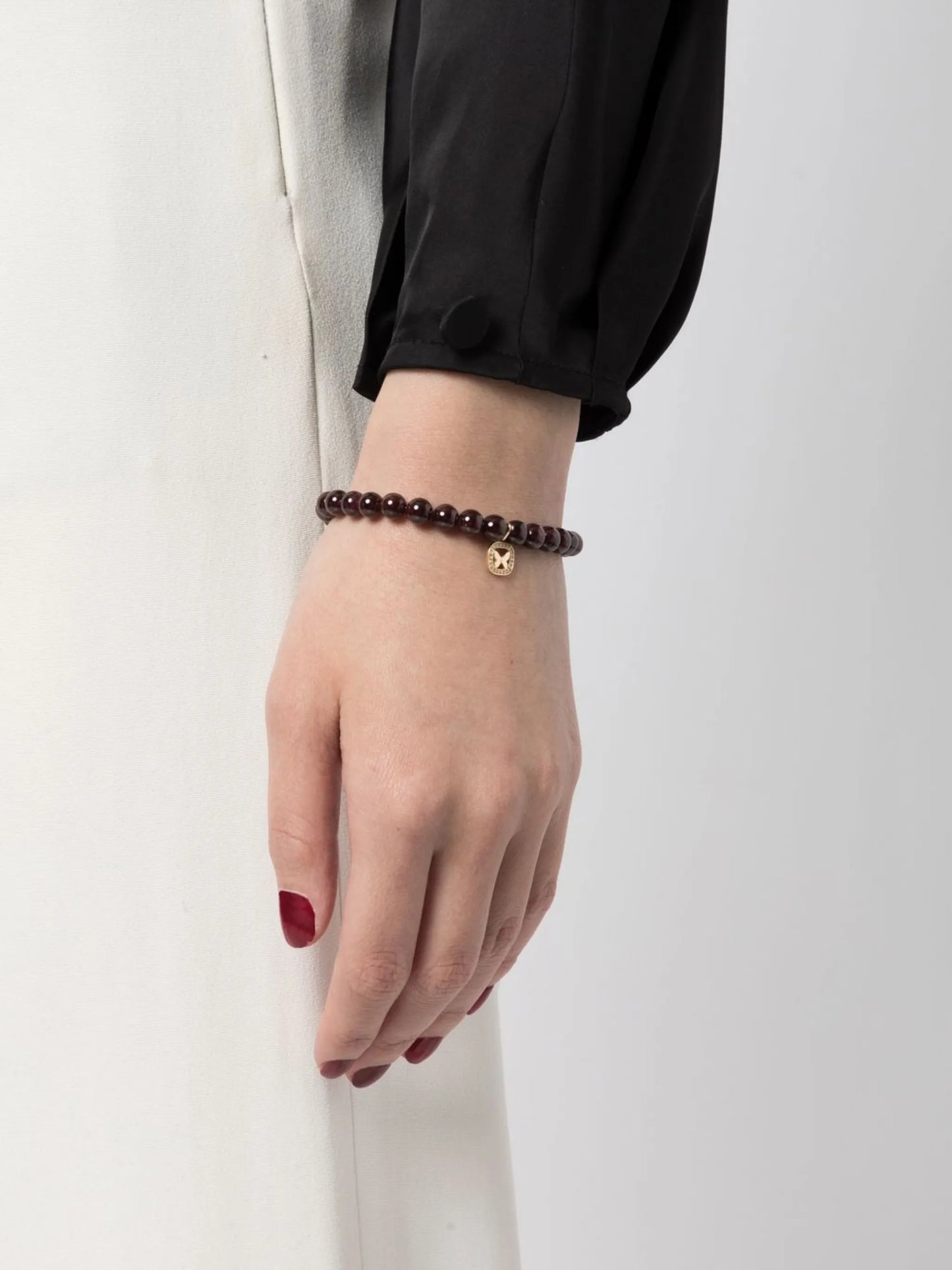 14kt yellow gold ruby beaded bracelet