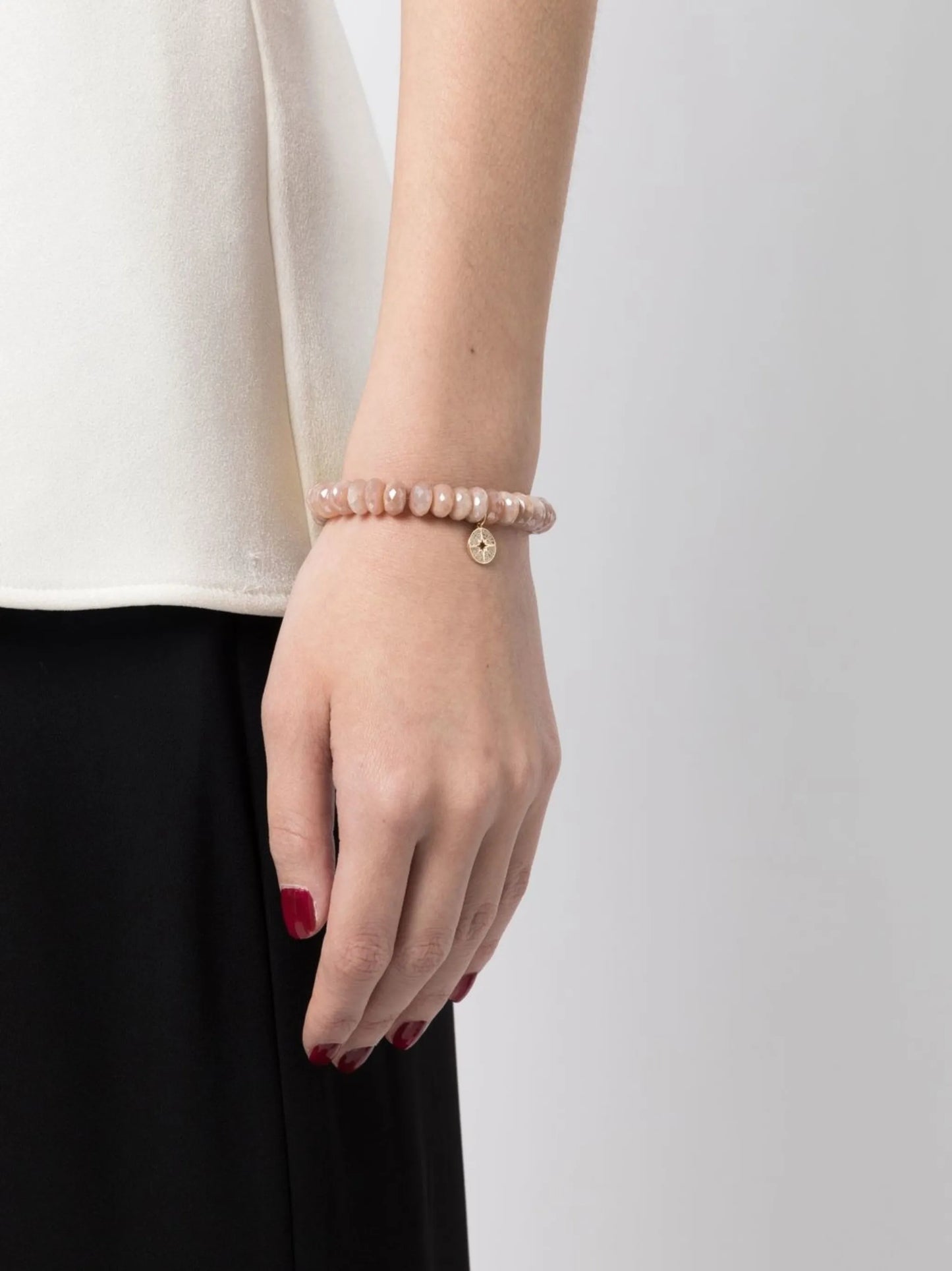 14kt yellow gold moonstone beaded bracelet