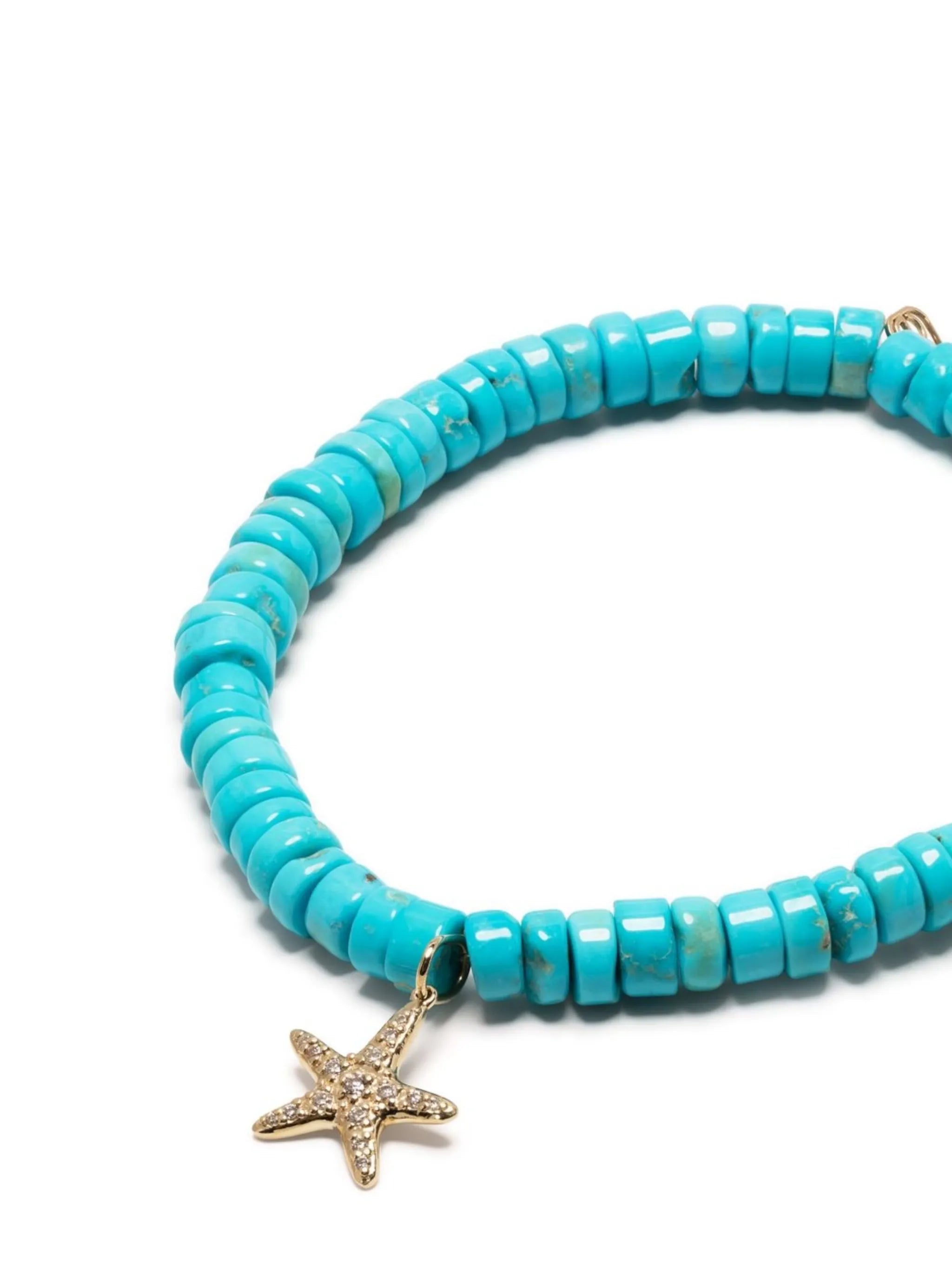 14kt yellow gold turquoise beaded bracelet