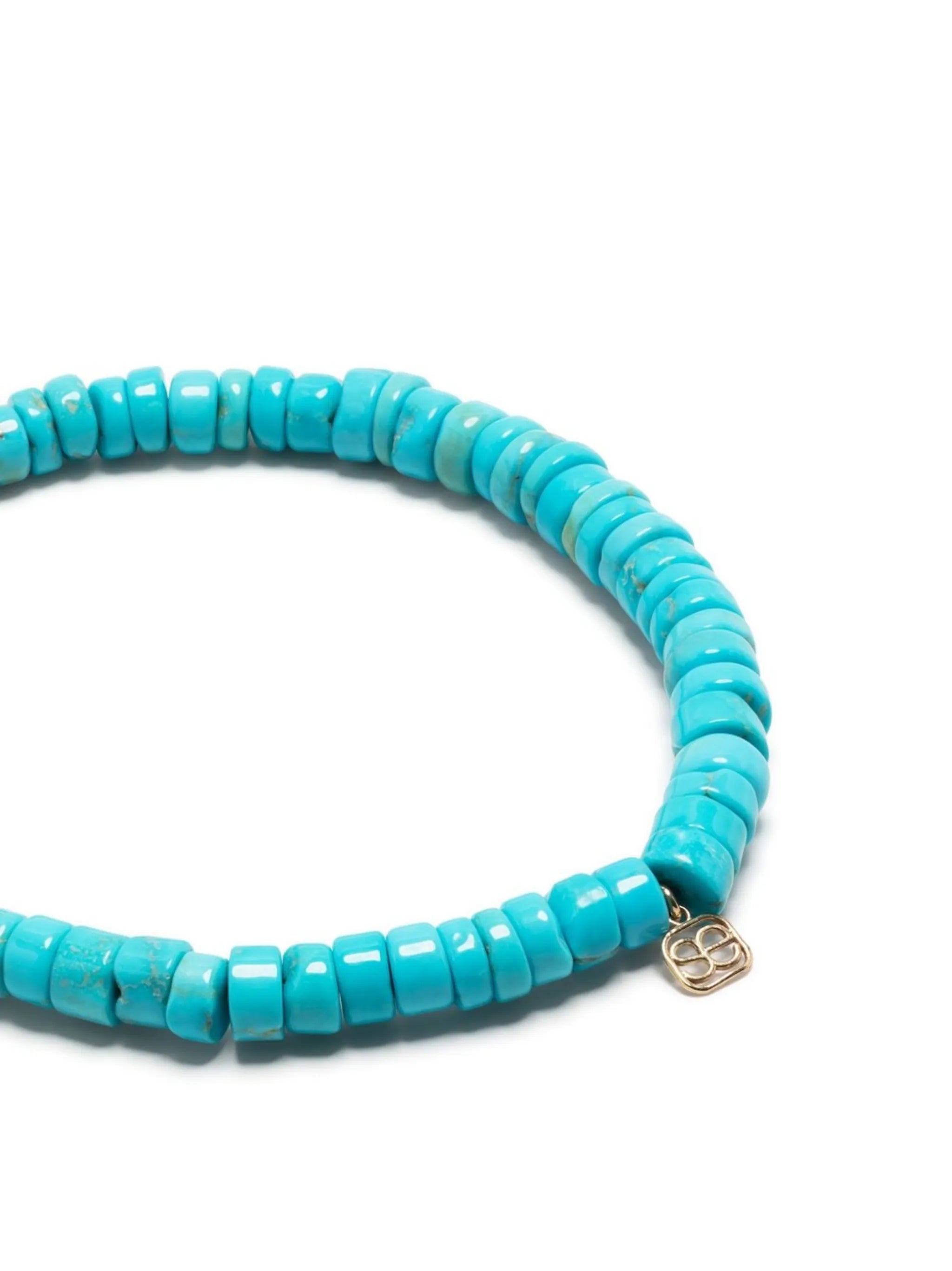 14kt yellow gold turquoise beaded bracelet
