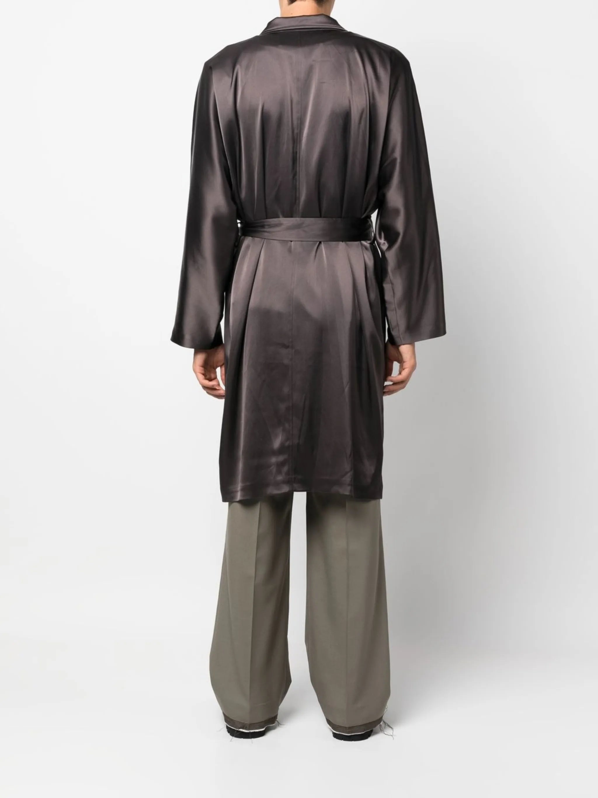 cuban-collar self-tie shirt