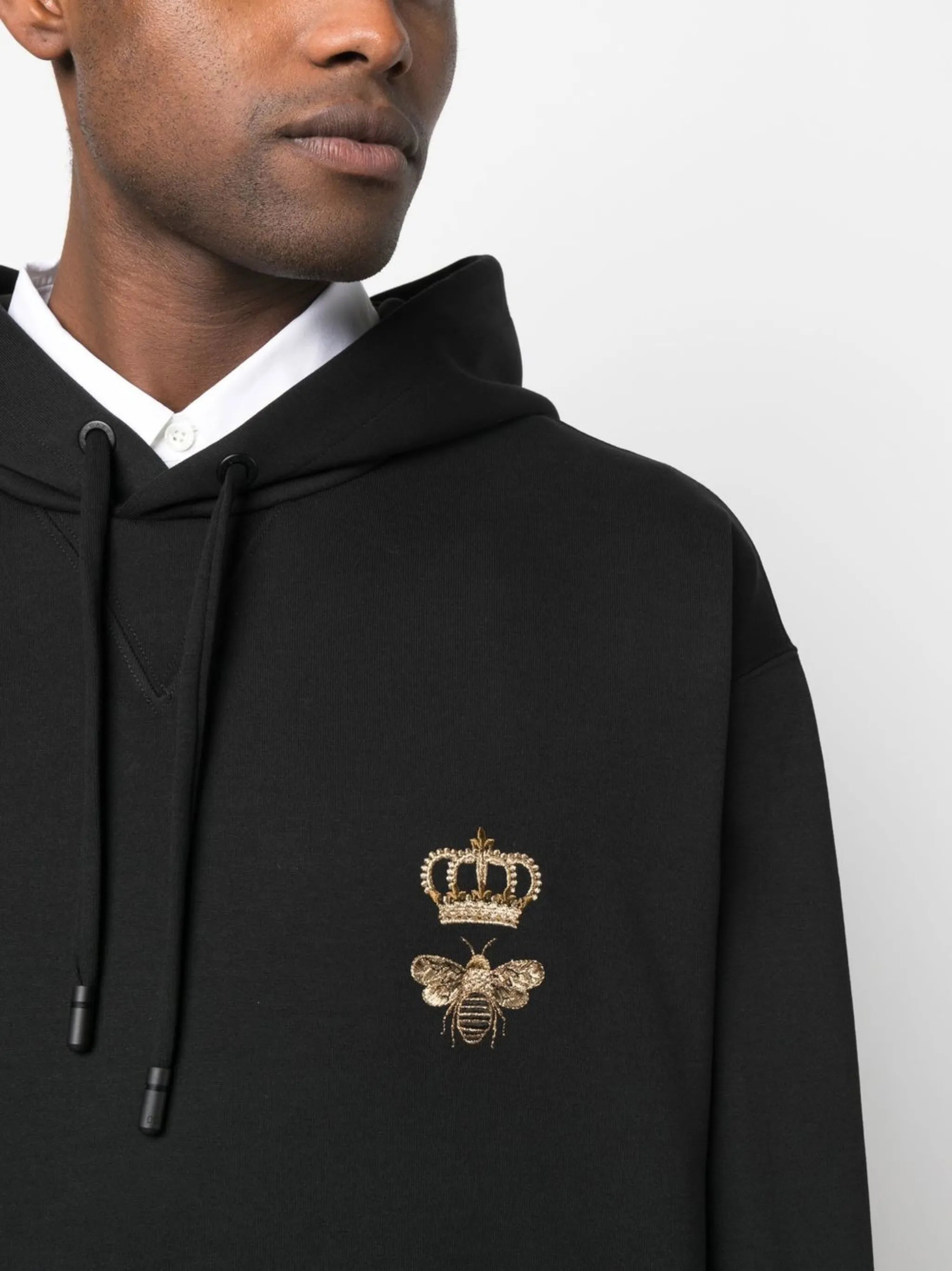 embroidered cotton hoodie