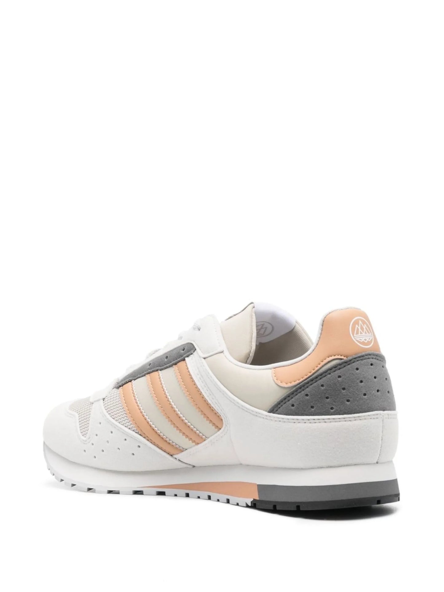 three-stripe faux leather sneakers