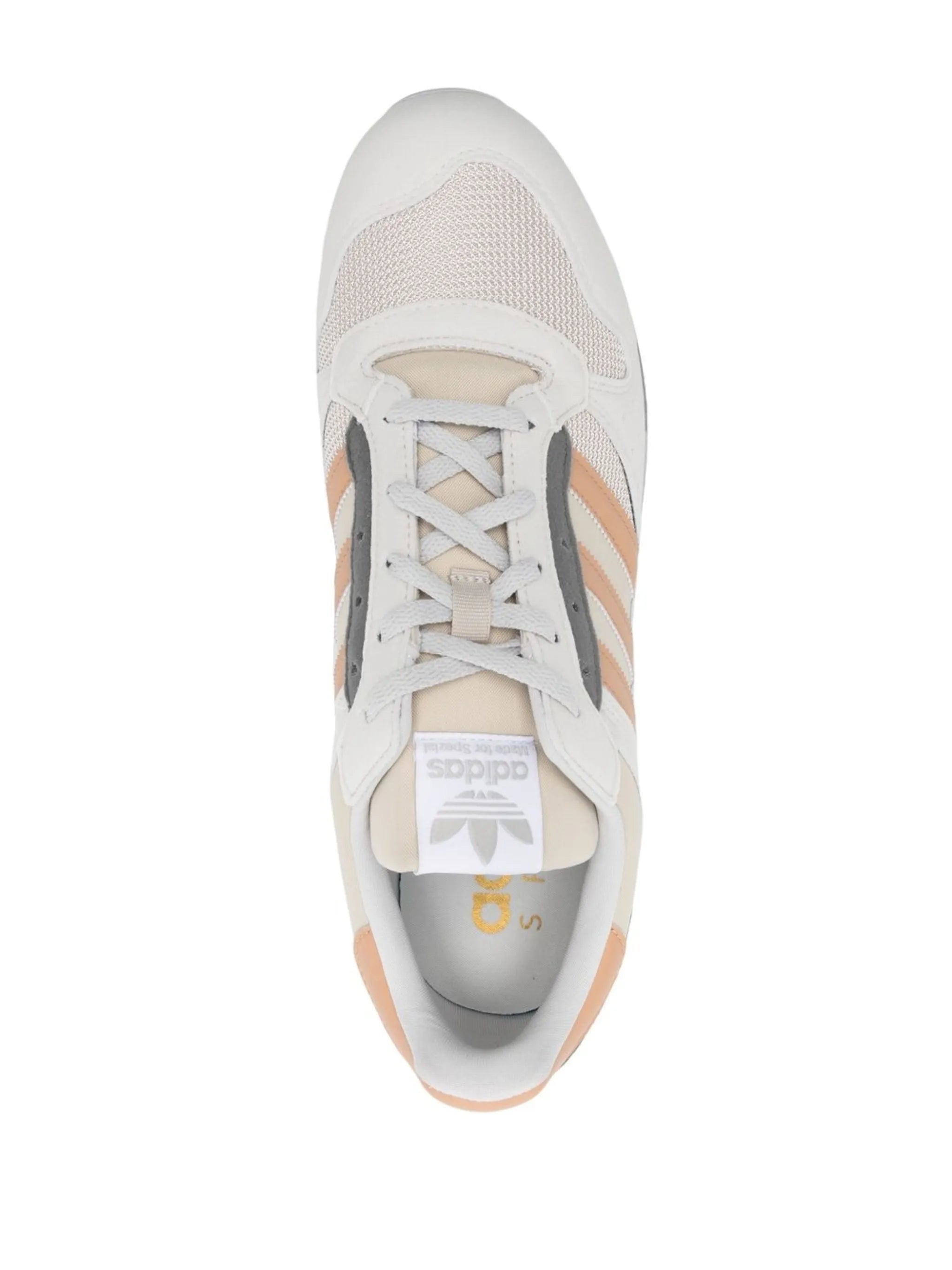 three-stripe faux leather sneakers