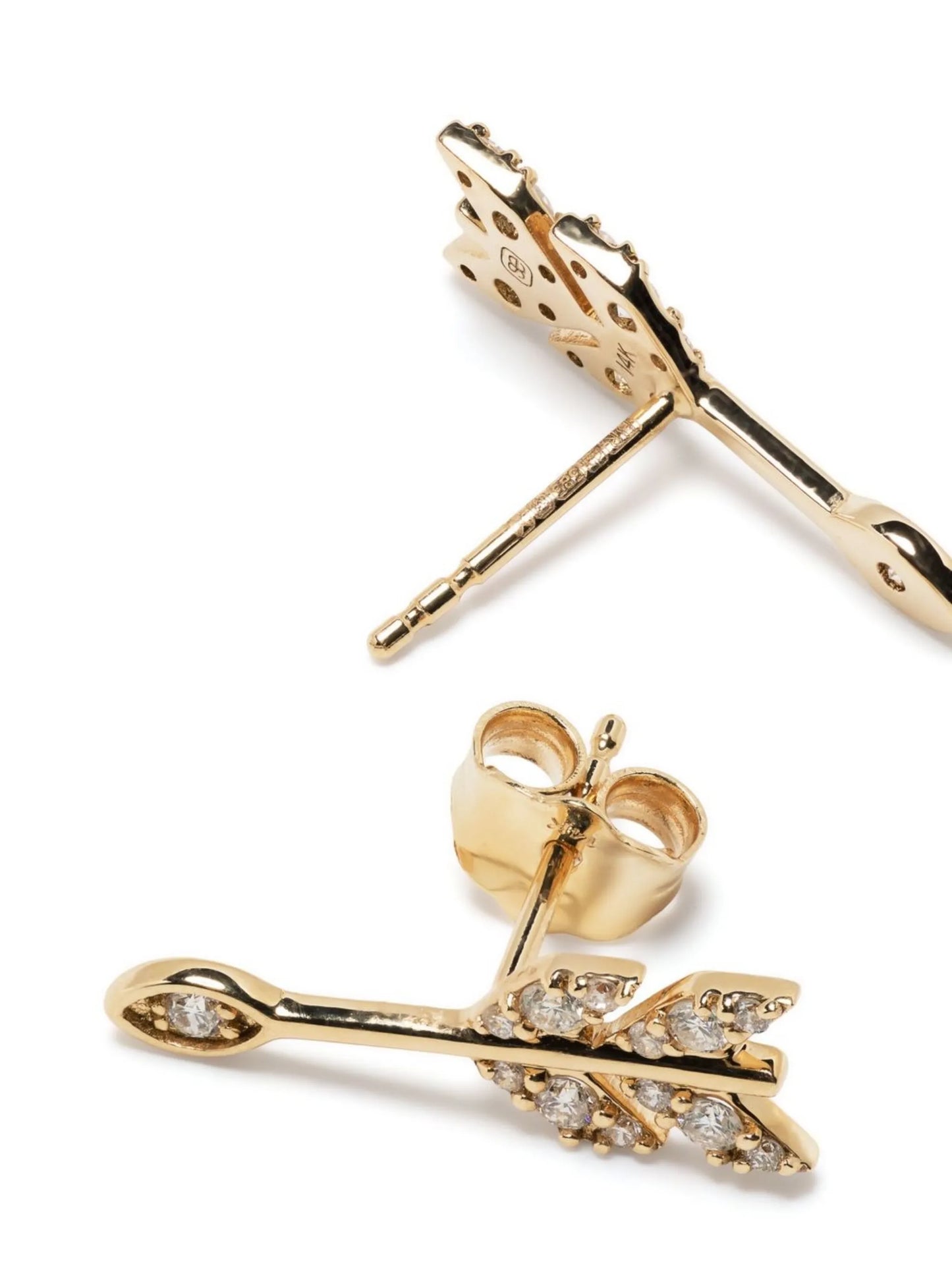 14kt yellow gold arrow stud earrings