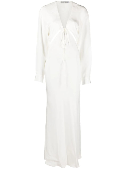 cut out-detail silk maxi dress