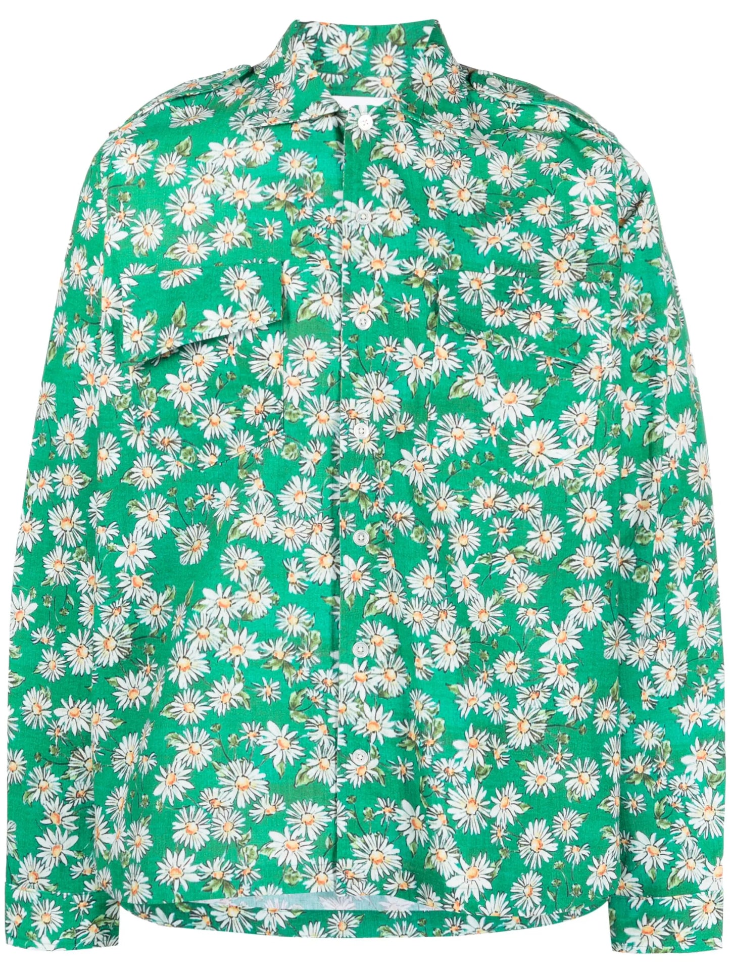 daisy-print long-sleeved shirt
