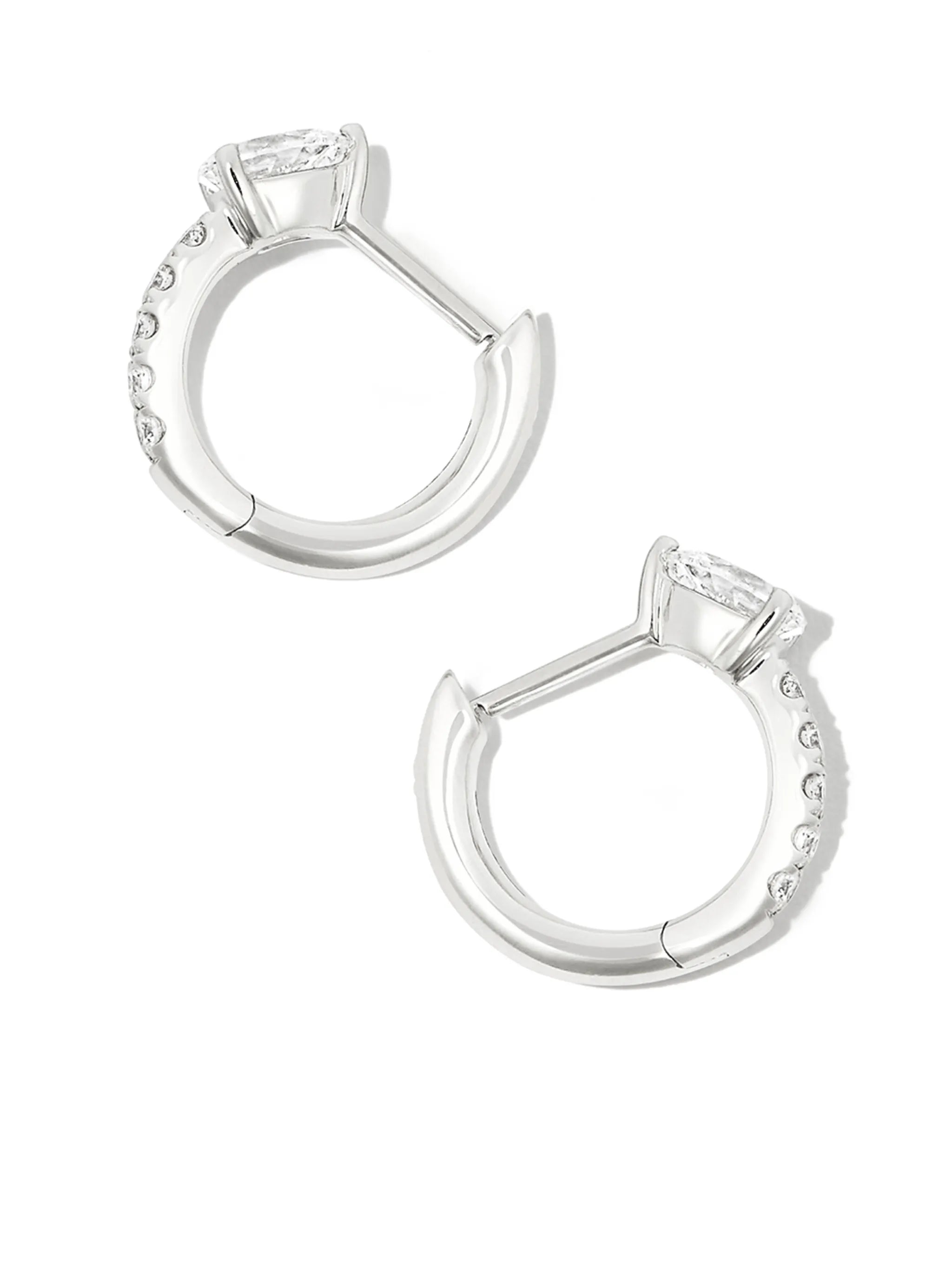18kt white gold Bobbi diamond hoop earrings