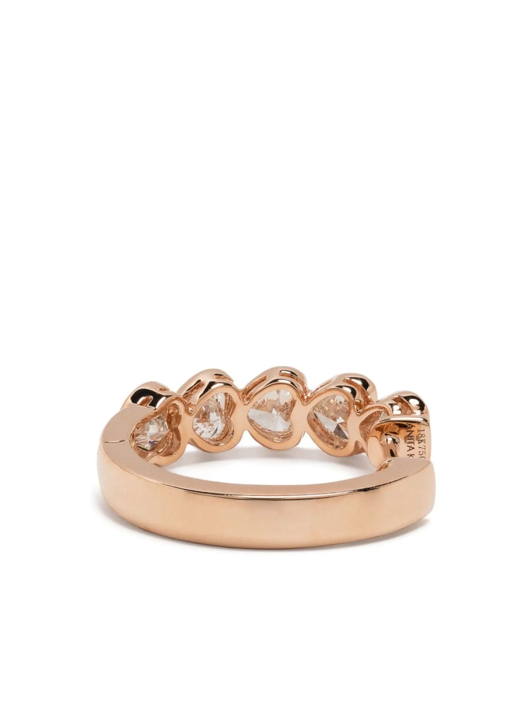 18kt rose gold bezel heart diamond earrings