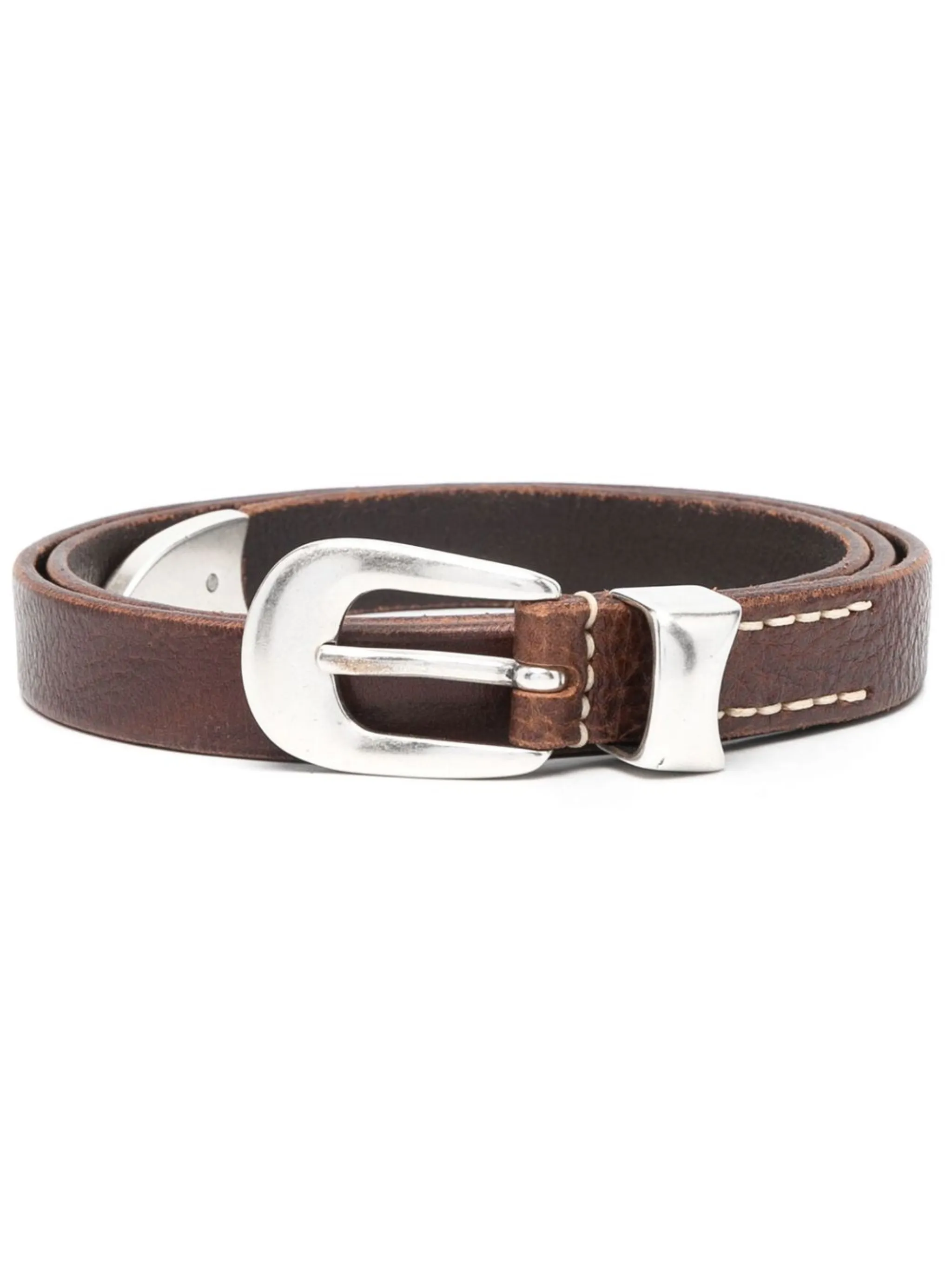 2 CM leather metal-tip belt