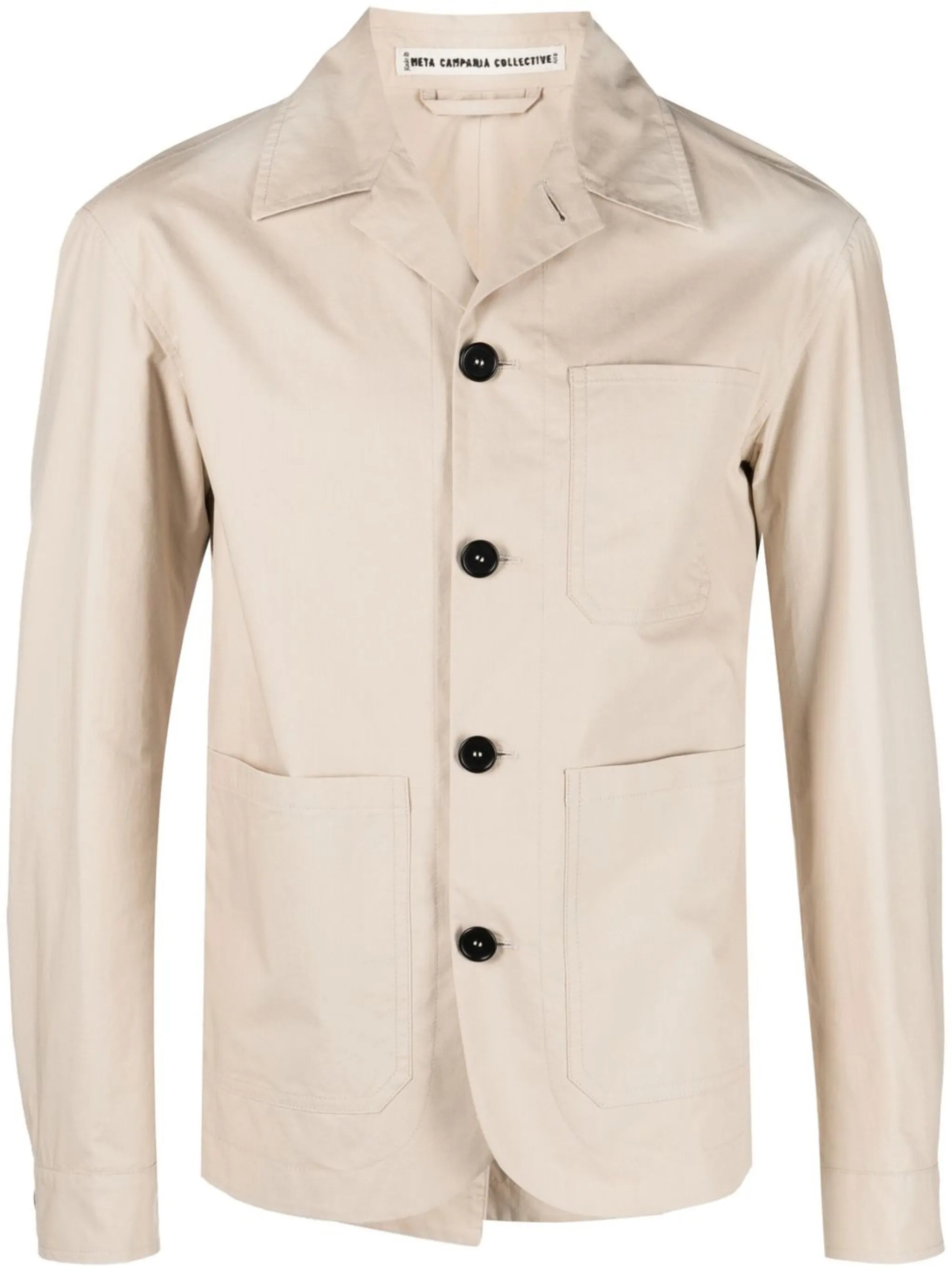 Cuban-collar organic-cotton shirt-jacket