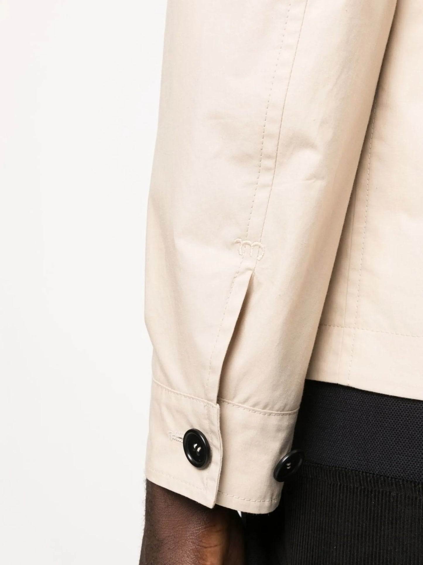 Cuban-collar organic-cotton shirt-jacket