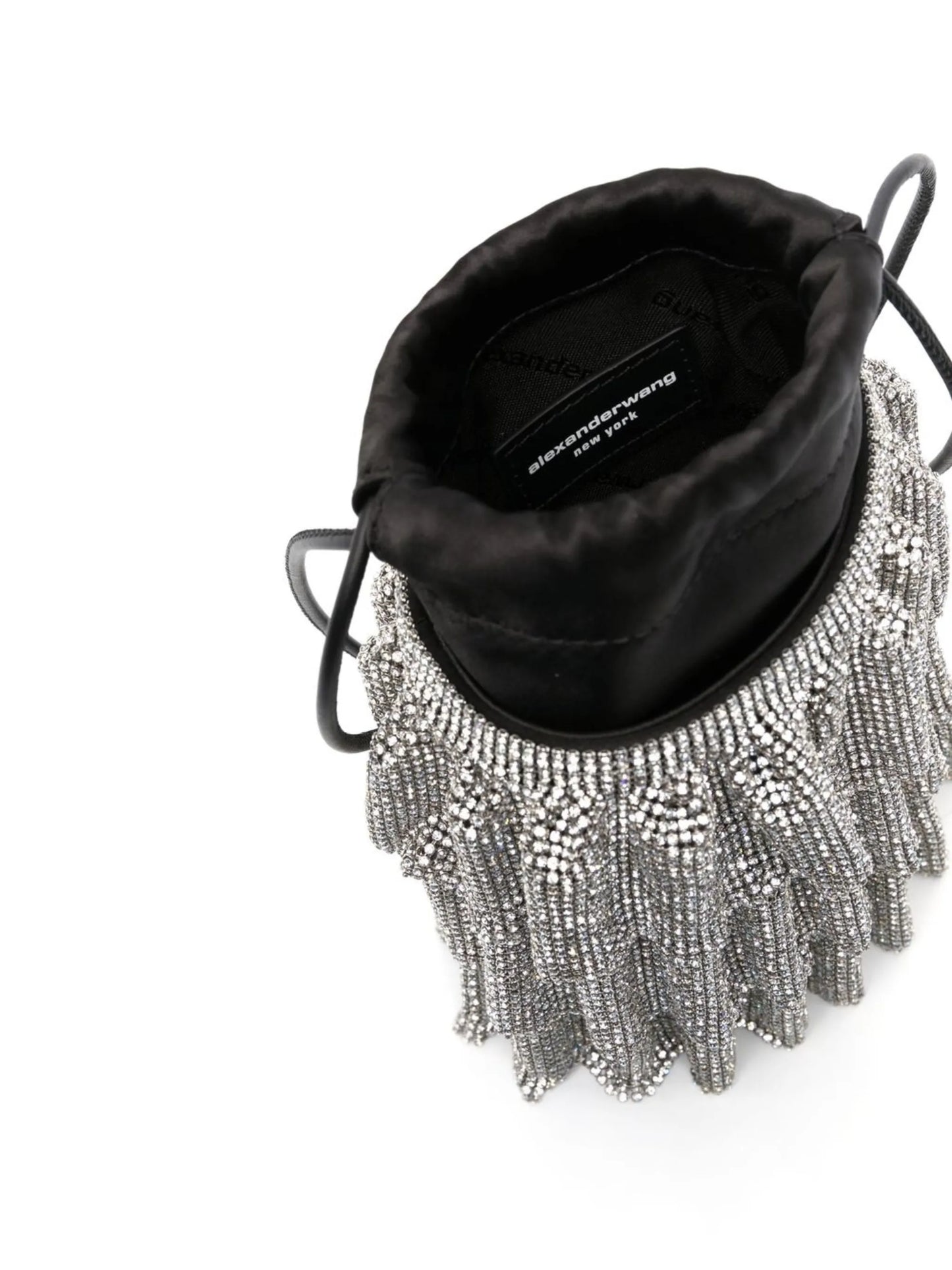 crystal-mesh bucket bag