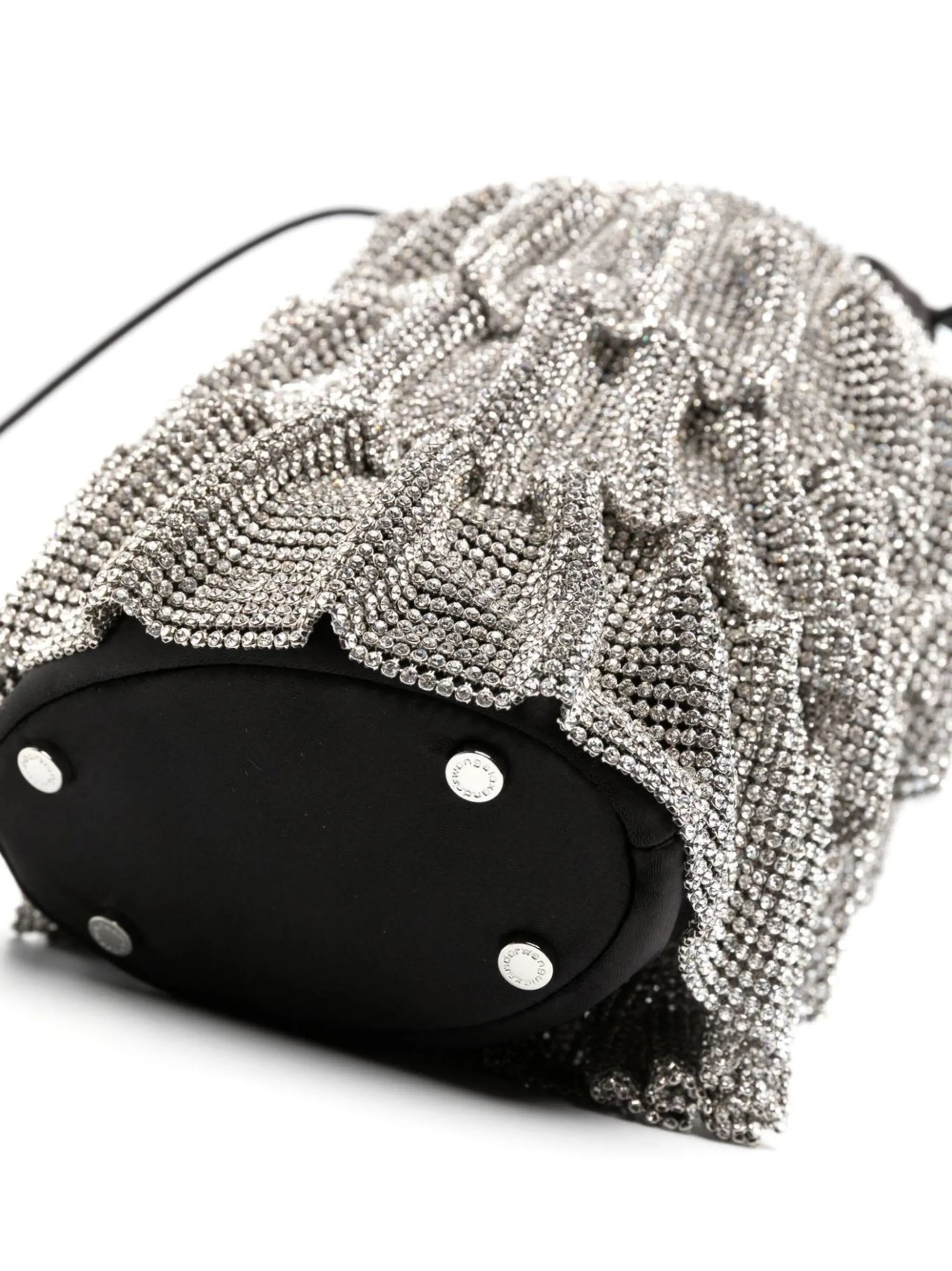 crystal-mesh bucket bag