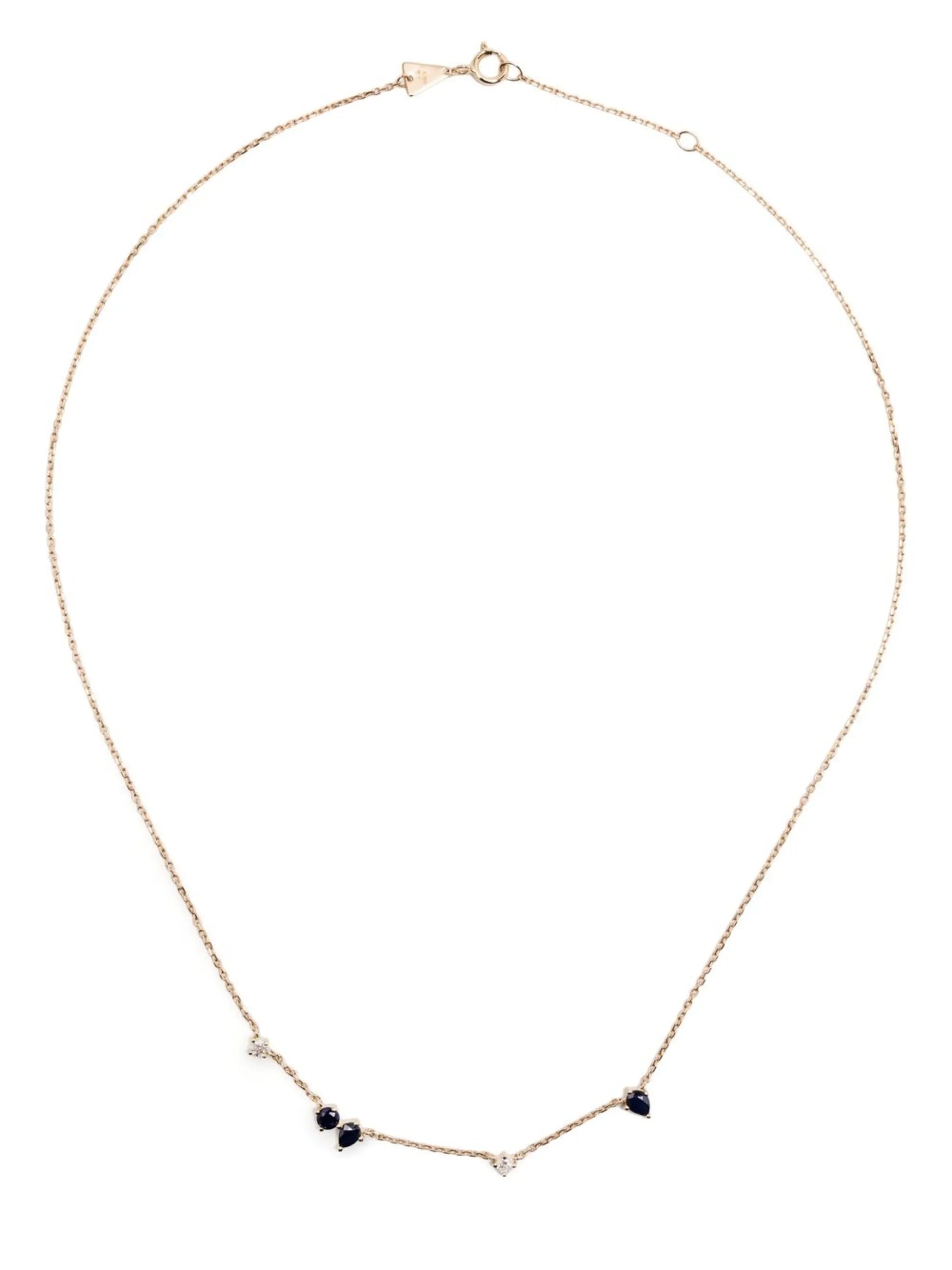 14kt yellow gold Premier Amigos sapphire and diamond necklace