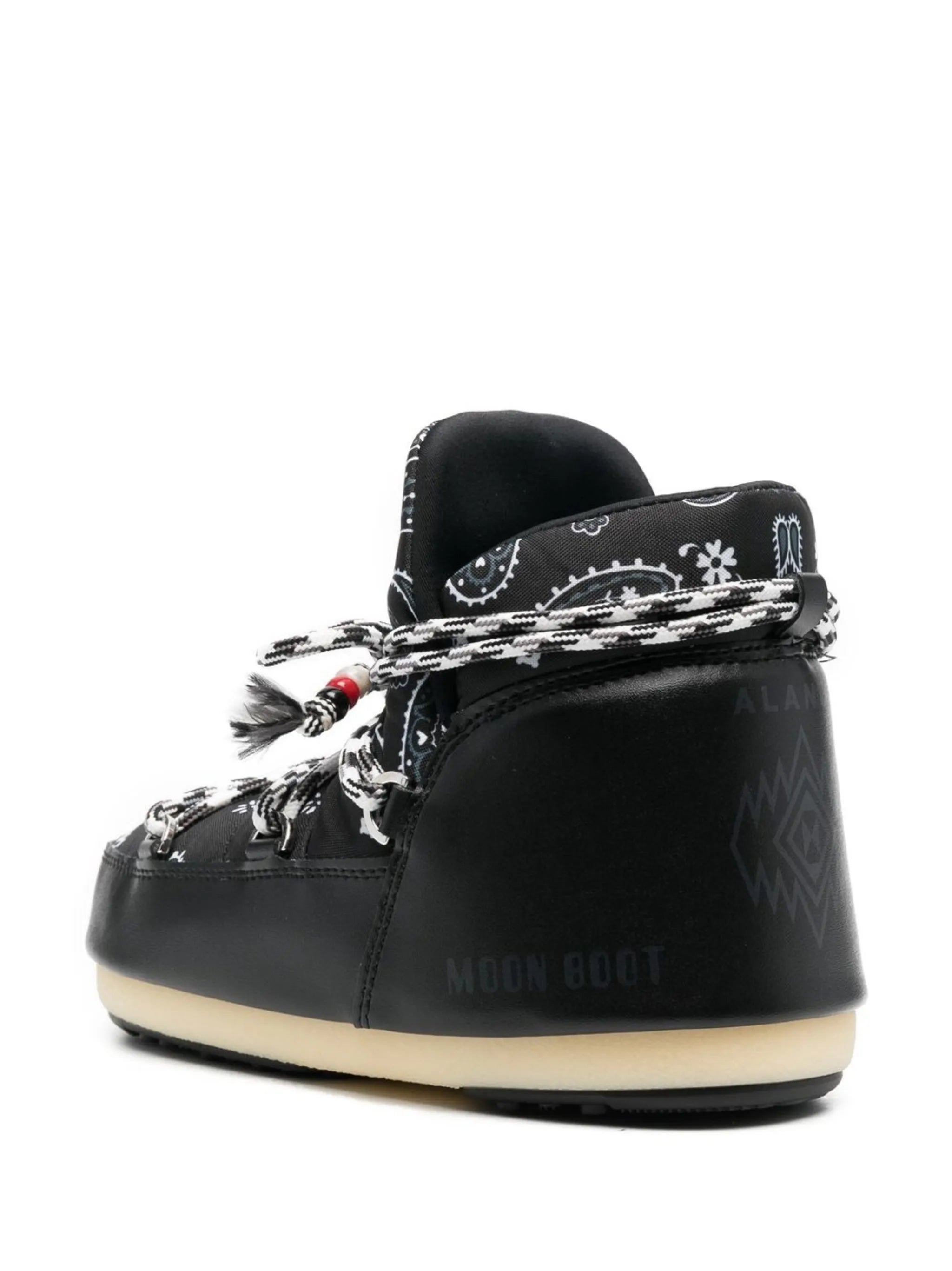 multi-panel lace-up boots