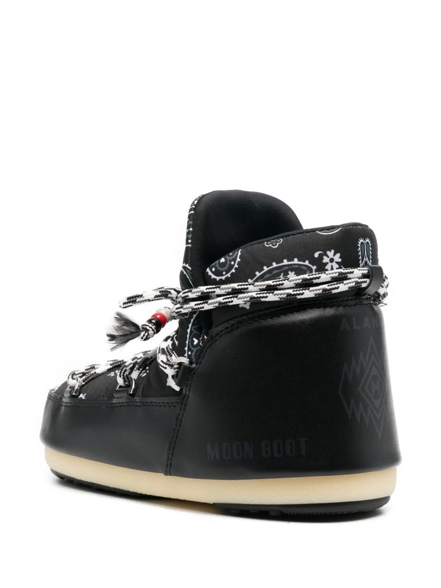 multi-panel lace-up boots