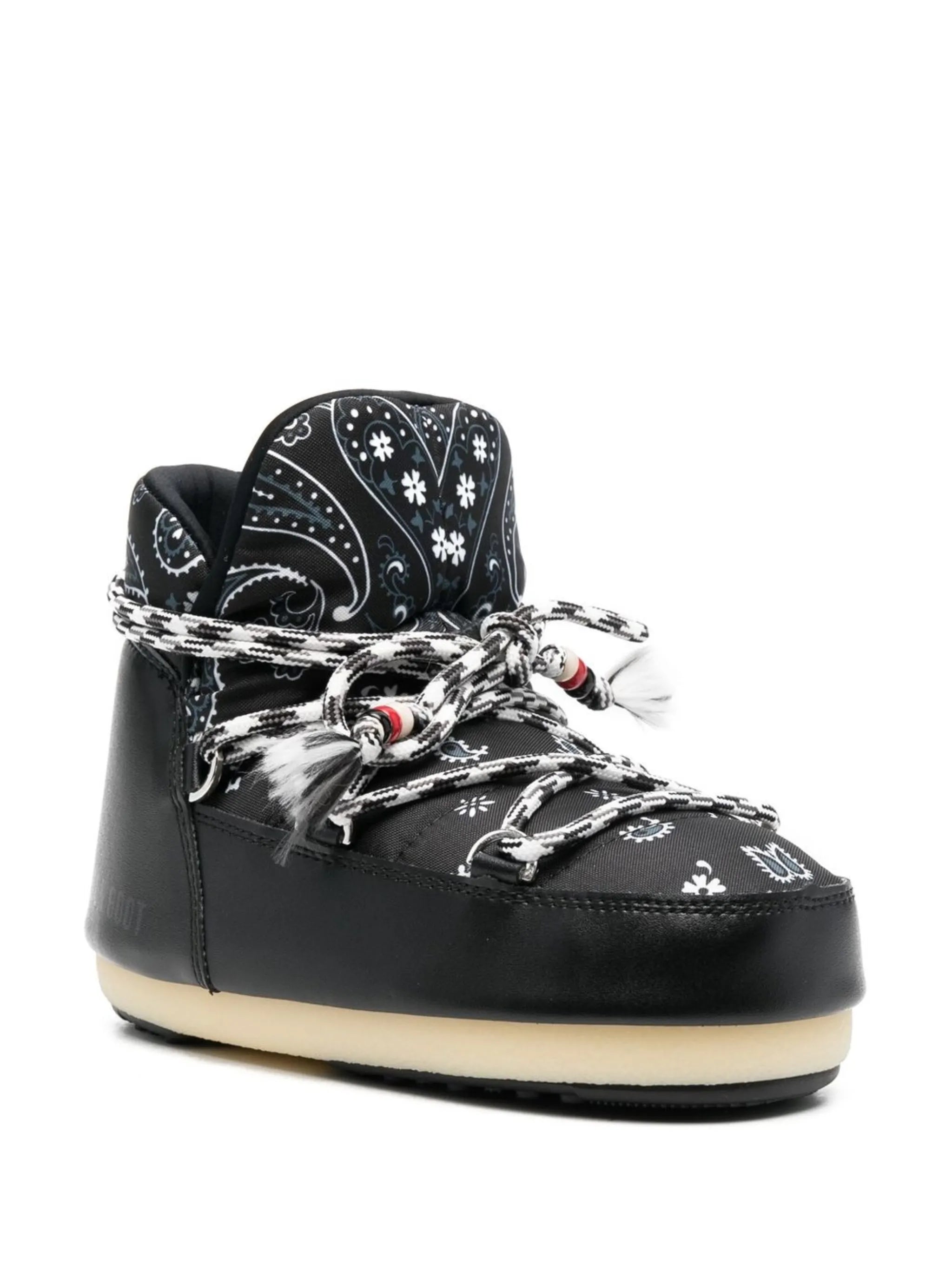 multi-panel lace-up boots