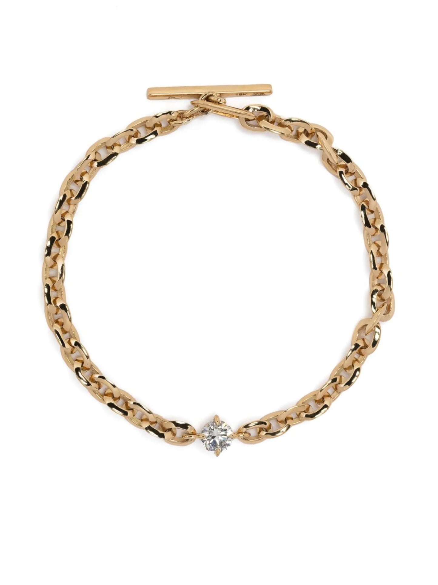 18kt yellow gold XS Knife Edge diamond bracelet