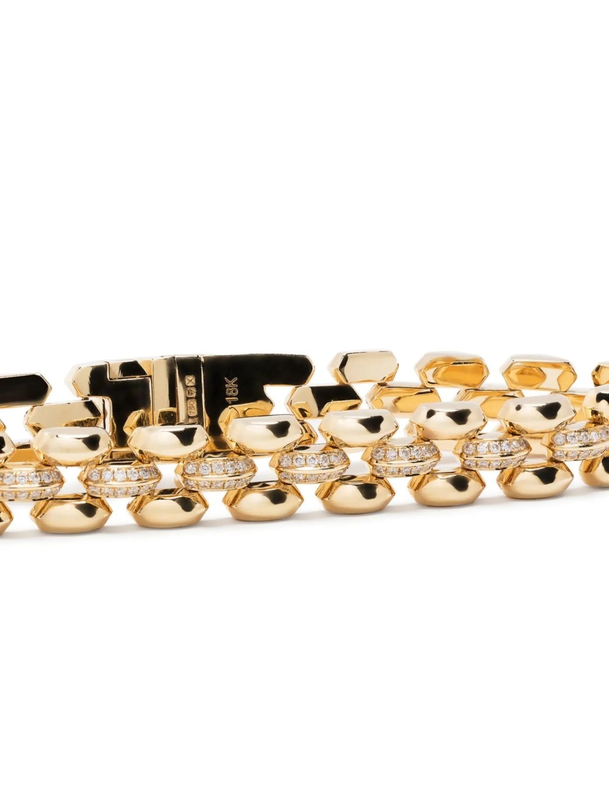 18kt yellow gold Three Row Cleo bracelet