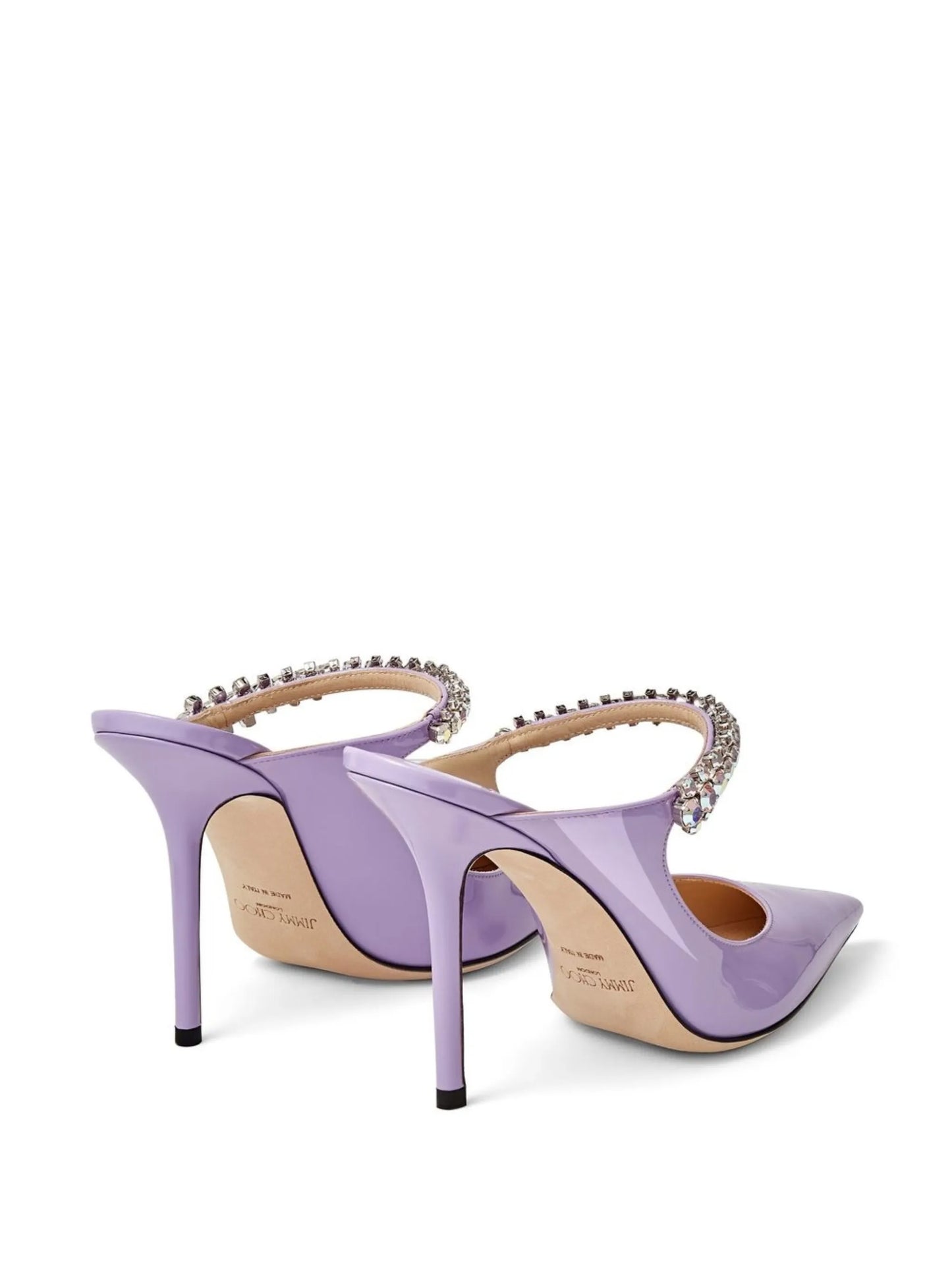 Bing 100mm crystal-embellished mules