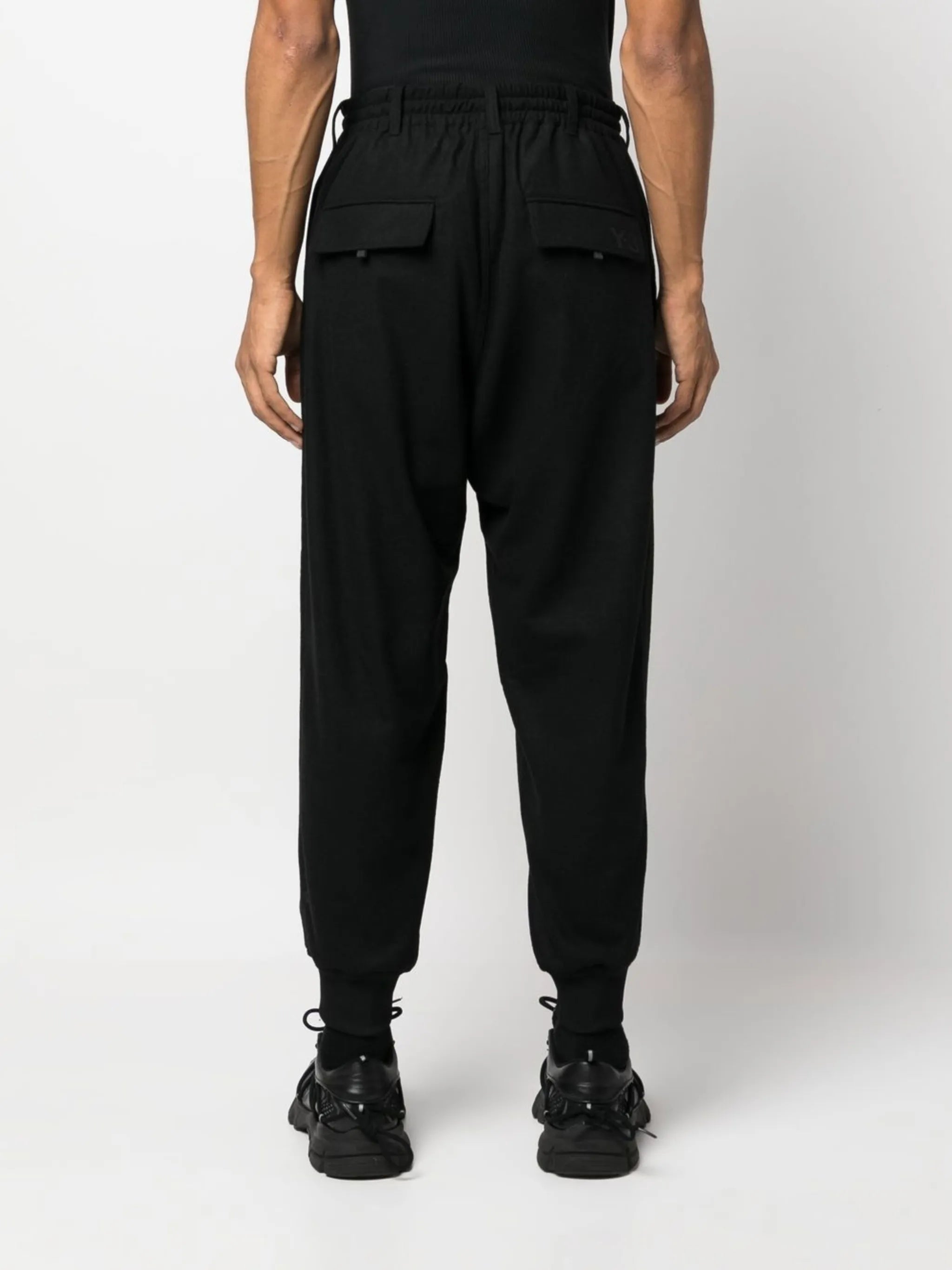 cuffed tapered drawstring trousers