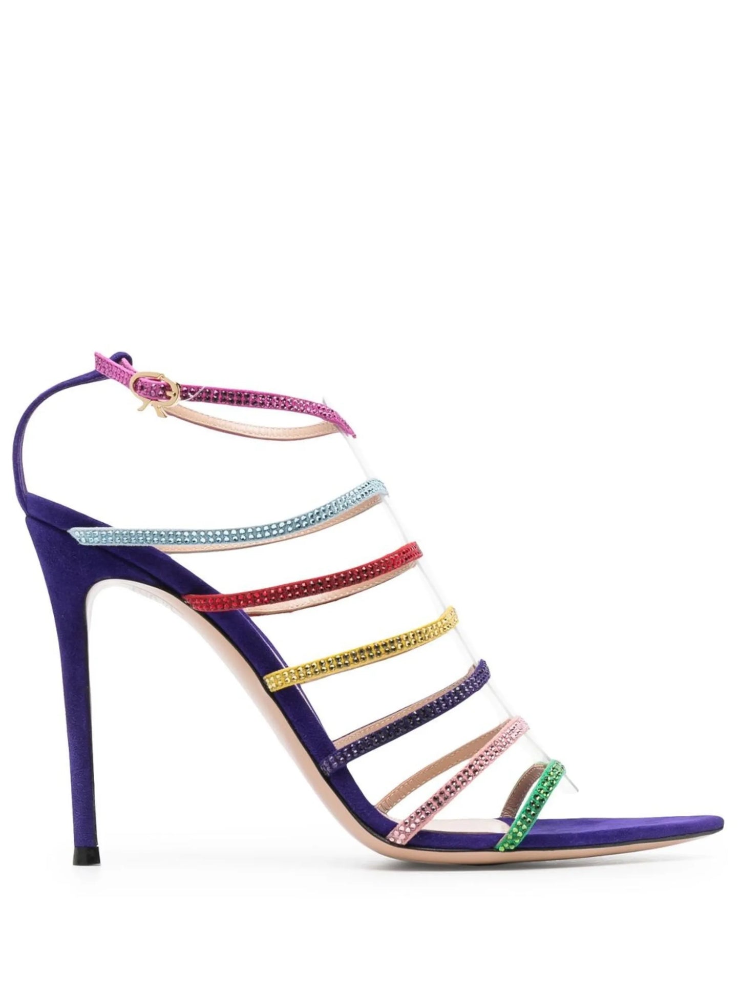 crystal-embellished suede sandals